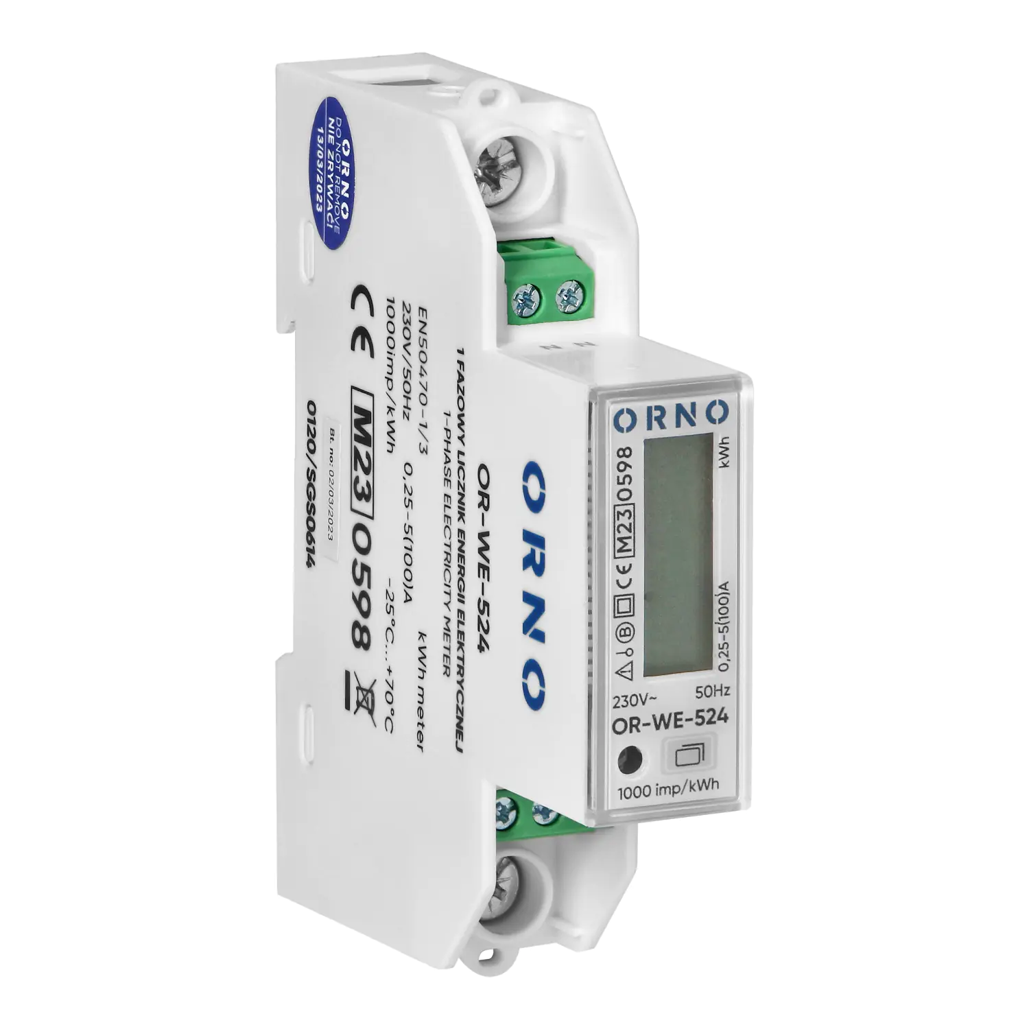 Wechselstromzähler geeicht, MID, LCD, zur Montage auf die Hutschiene