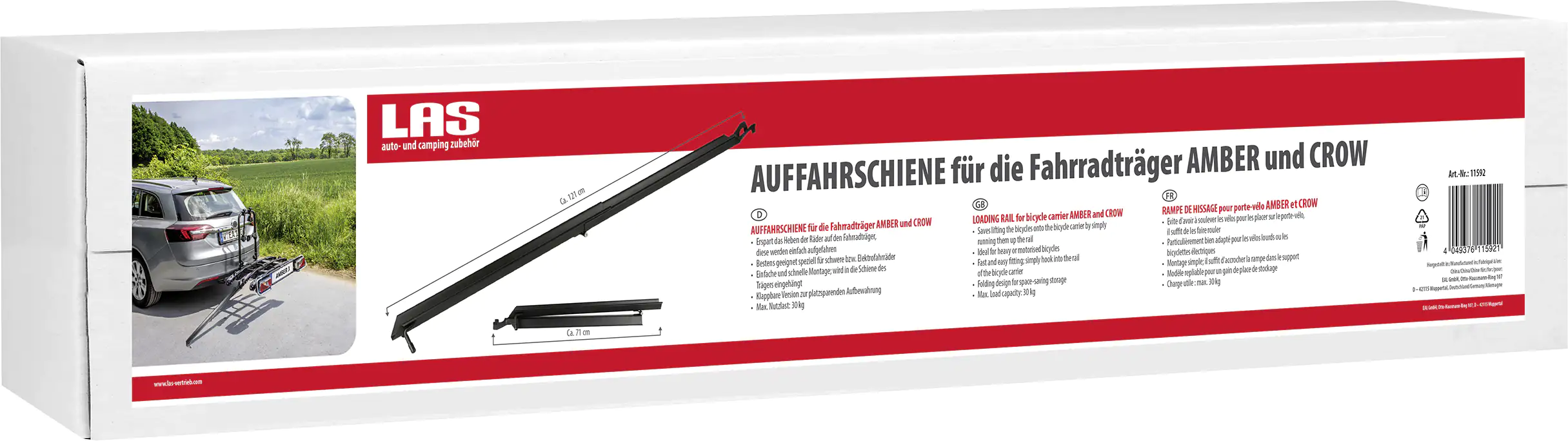 LAS Auffahrschiene für die Fahrradträger AMBER und CROW