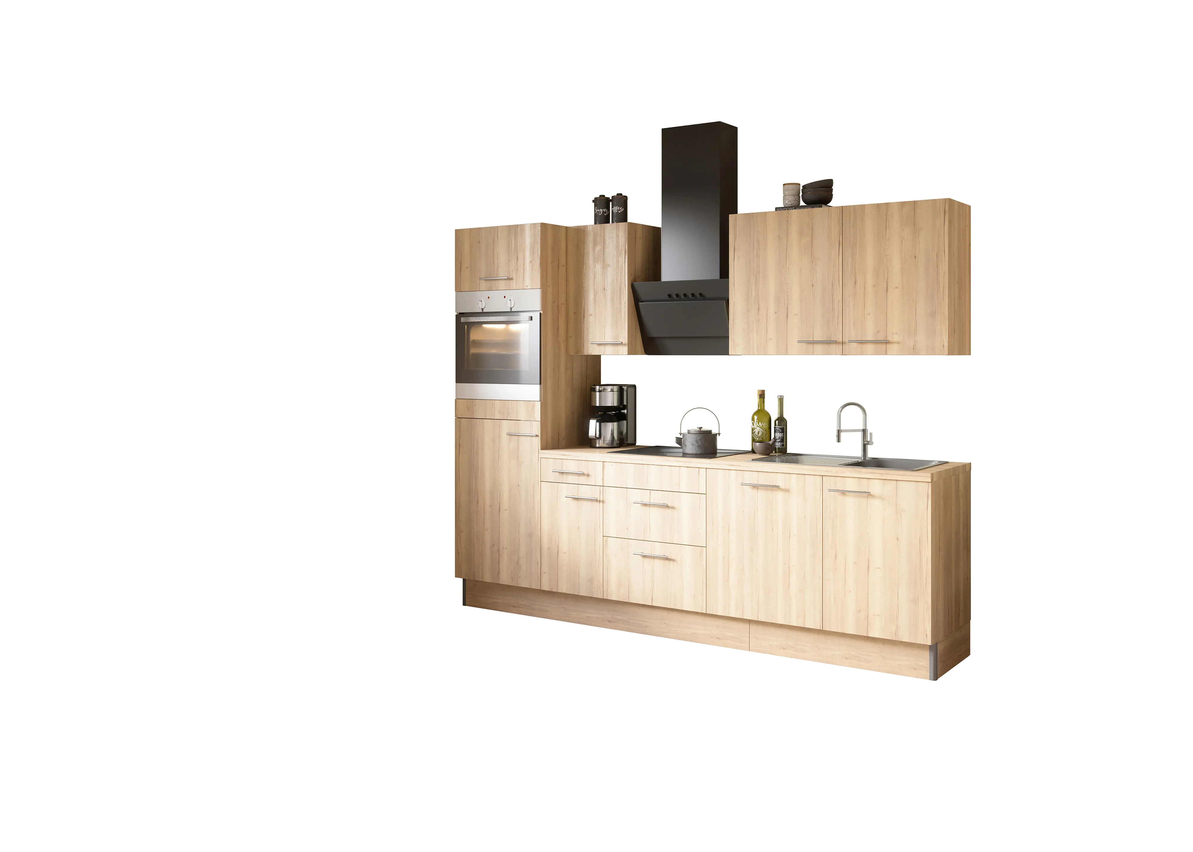 Optifit Erik Küchenzeile mit E-Geräte Wildeiche 270 cm