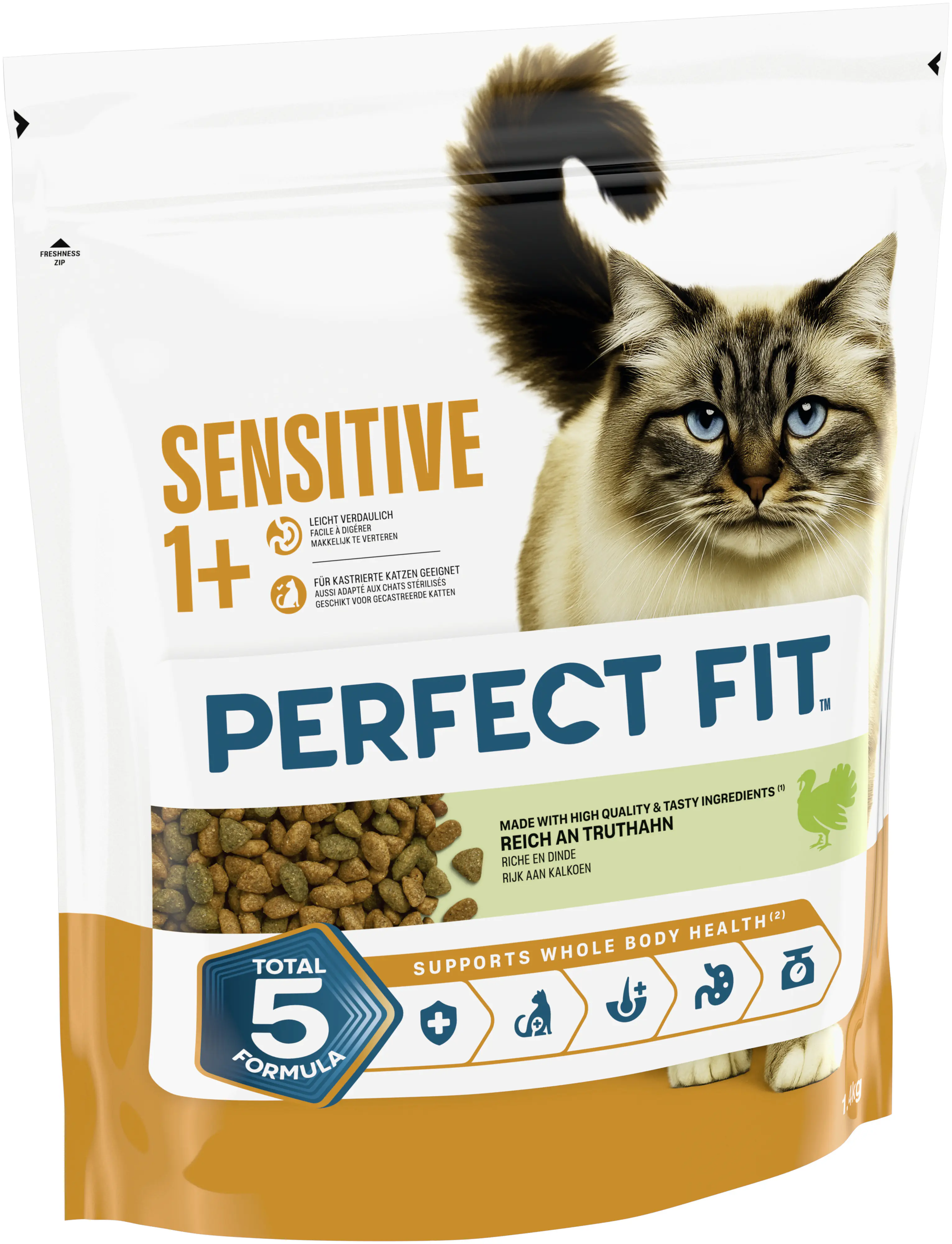 Perfect Fit Sensitiv 1+ Katzentrockenfutter Adult 1,4 kg Truthahn