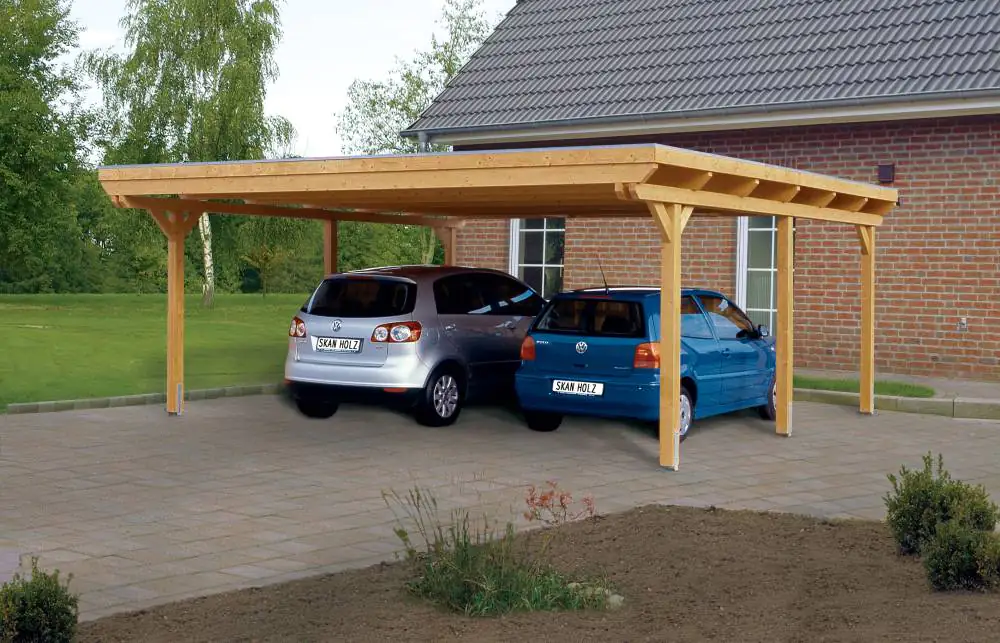 SKAN HOLZ Carport Emsland 613 x 604 cm mit Aluminiumdach, natur SKAN HOLZ Carport Emsland 613 x 604 cm mit Aluminiumdach, natur