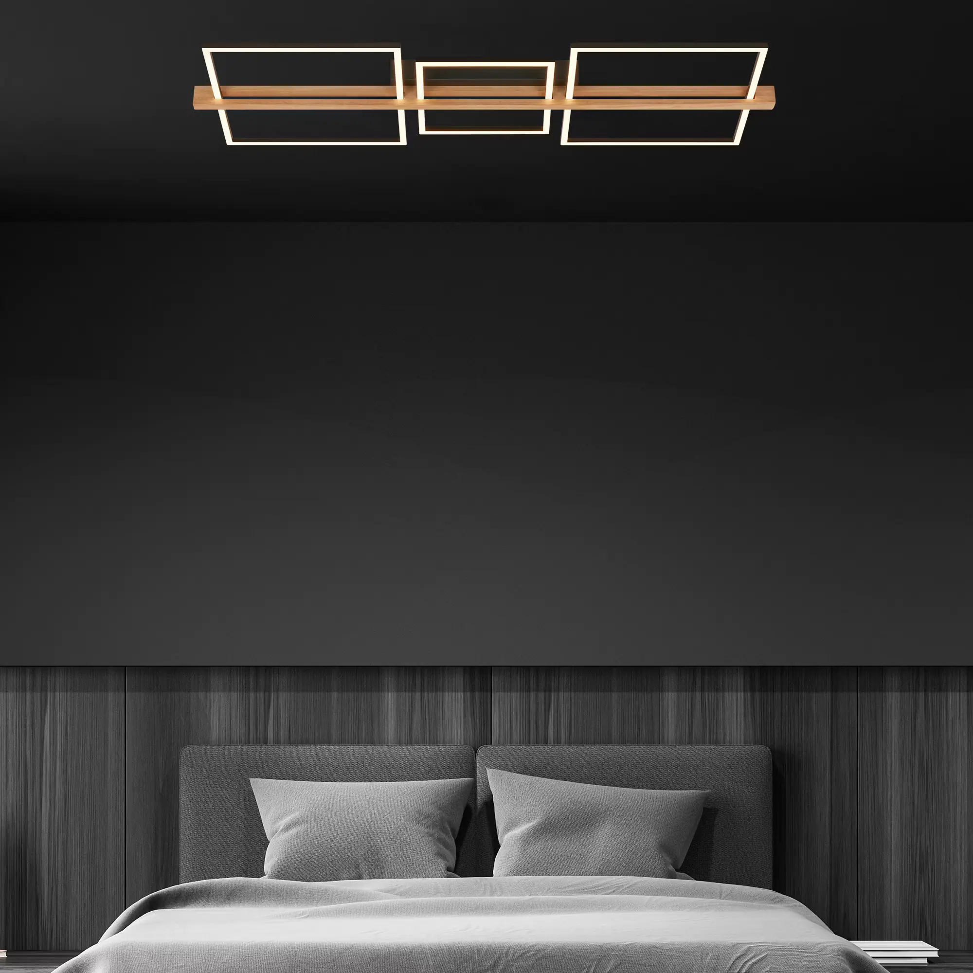 Briloner LED-Deckenleuchte MOLDURA  schwarz Holz 36W Briloner LED-Deckenleuchte MOLDURA  schwarz Holz 36W