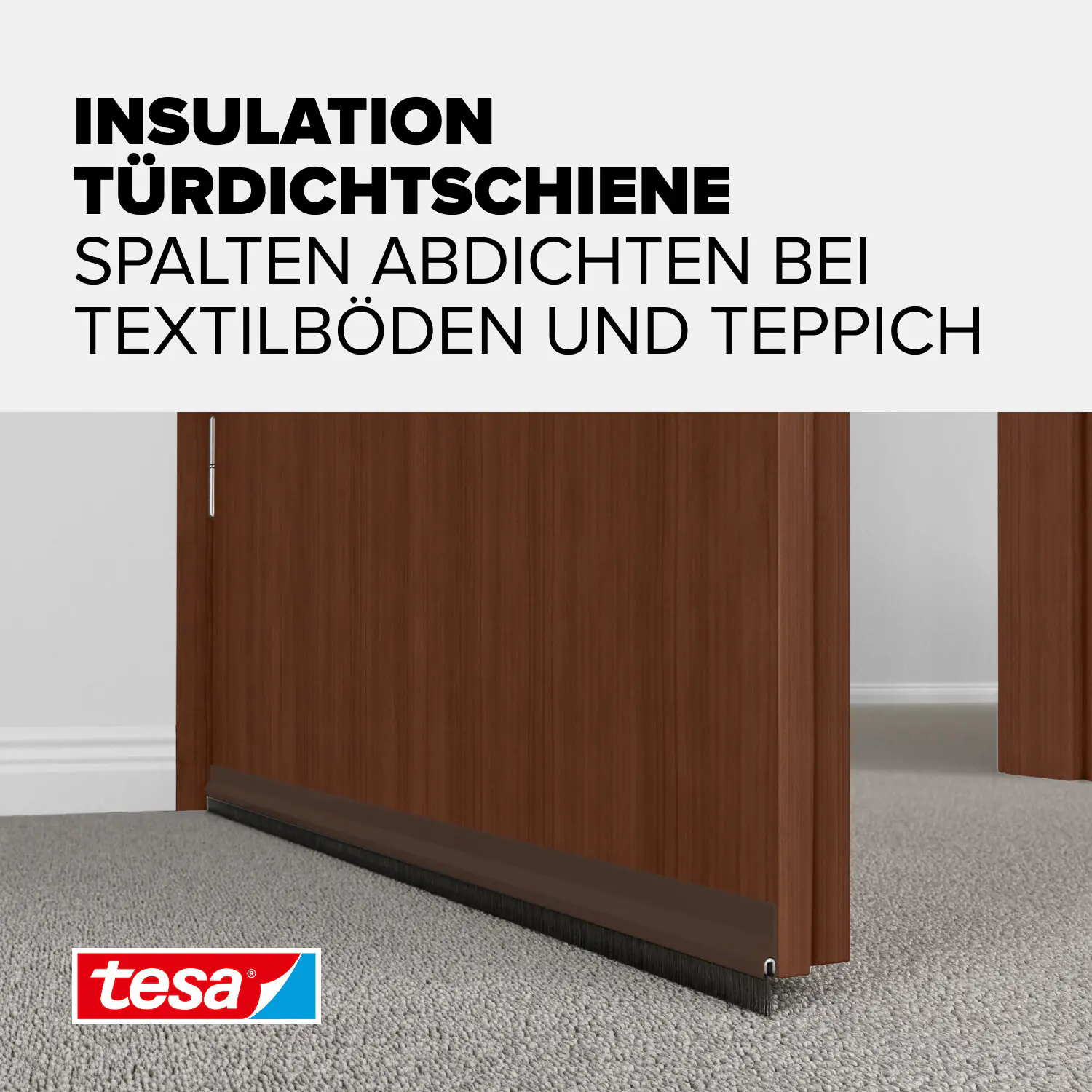 tesa Moll Türdichtschiene braun für Textilböden für Spalten bis 15 mm