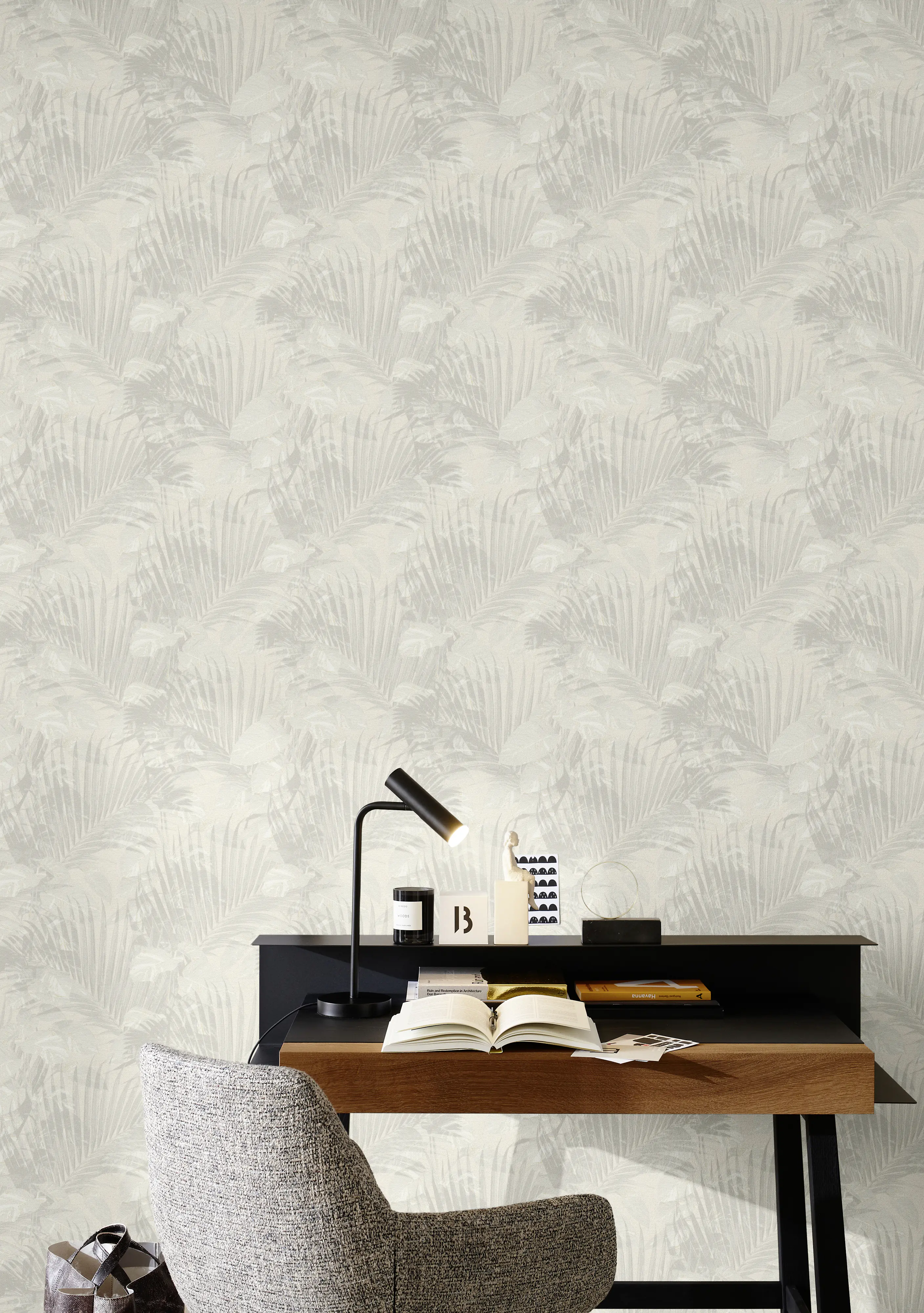 Schöner Wohnen Vliestapete Schattenblatt beige salbei 10,05 x 0,53 m