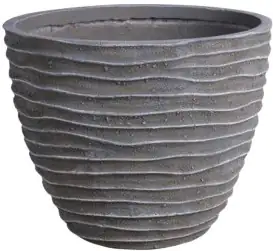 TrendLine Pflanztopf Ø 36,8 x 29,5 cm grau gerillt TrendLine Pflanztopf Ø 36,8 x 29,5 cm grau gerillt