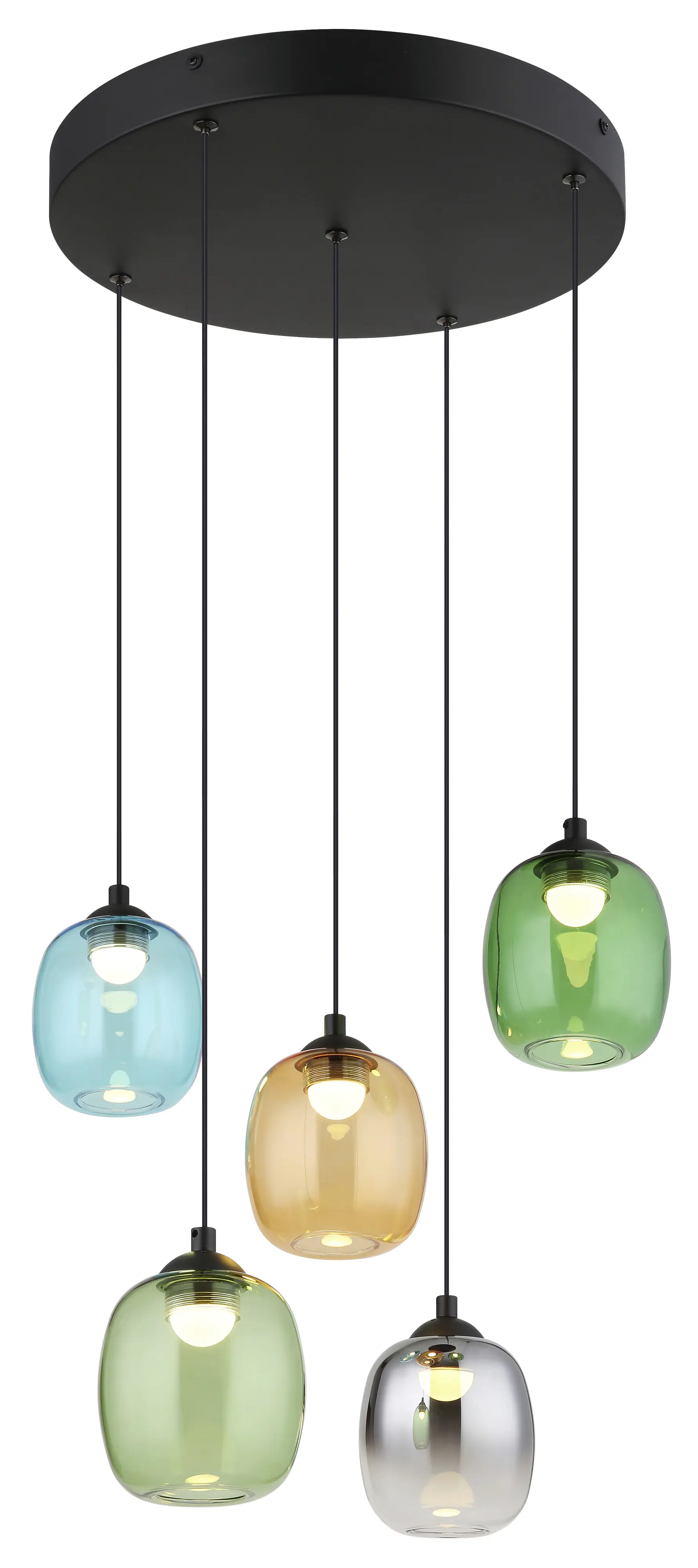 Globo Hängeleuchte Minara schwarz matt Ø 43 x 150 cm warmweiß