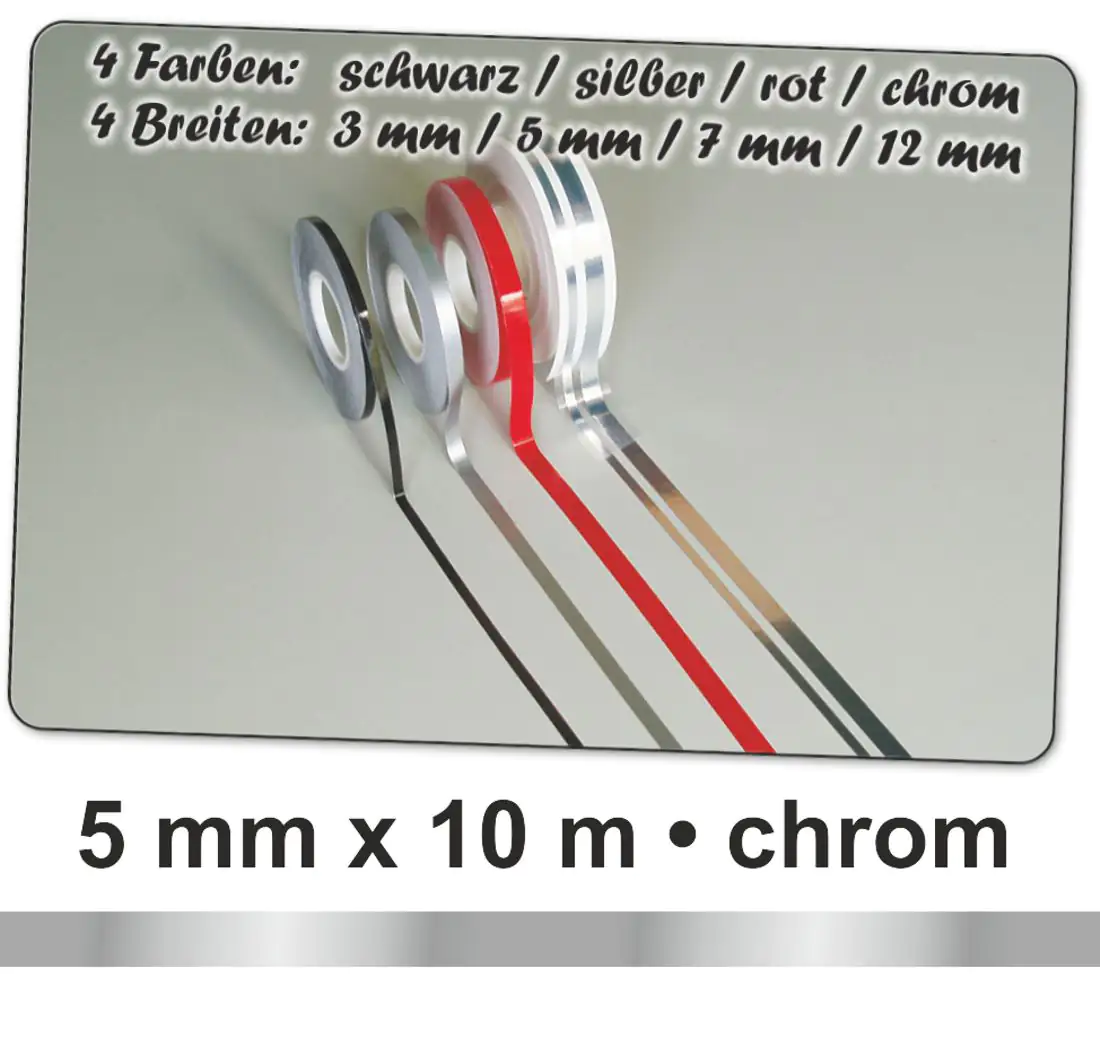 Hermann Schütz Auto Zierstreifen Deco-Stripe chrome 5mm x 10m