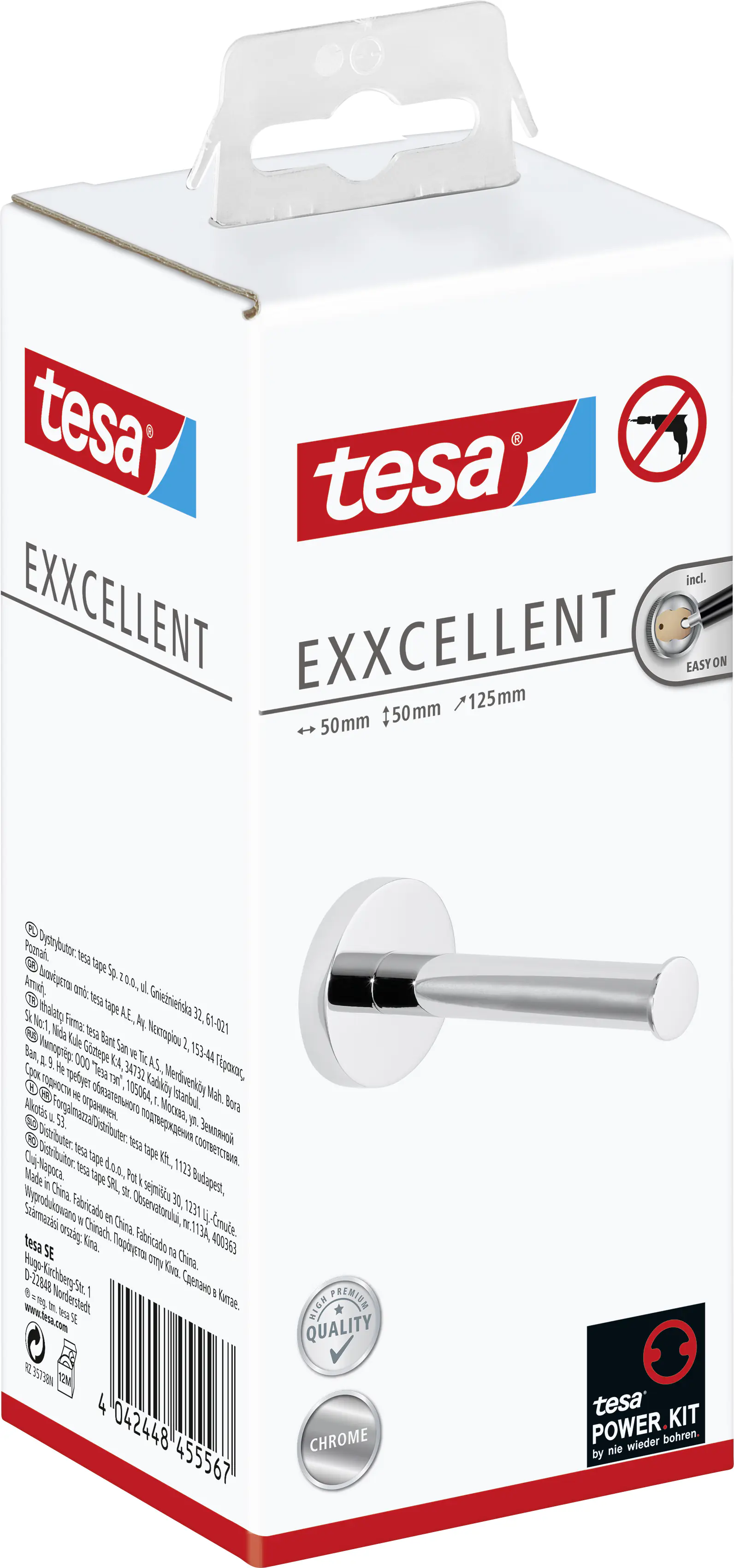 tesa Ersatz-Rollenhalter Exxcellent Metall, chrom