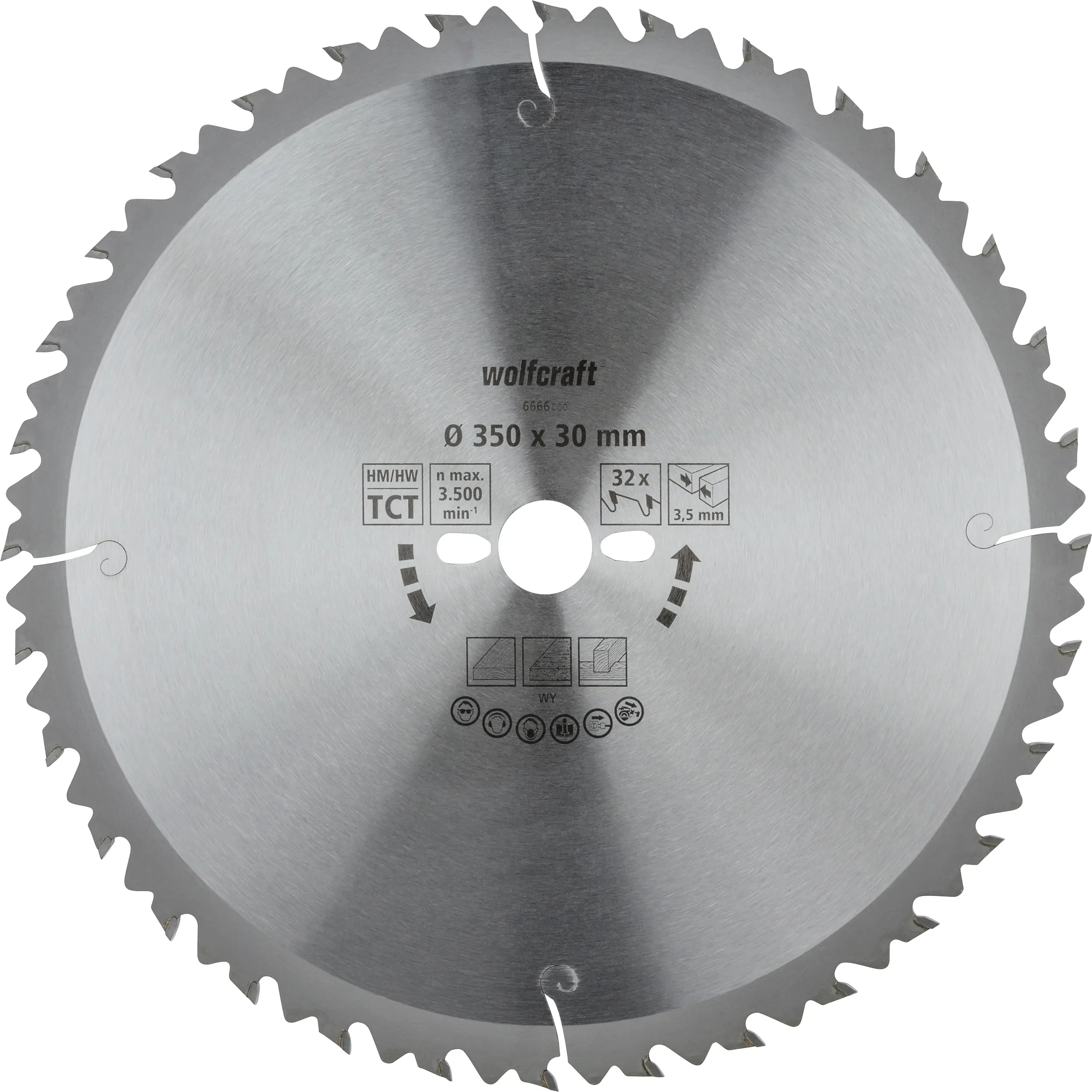 Wolfcraft Kreissägeblatt Serie grün Ø 350 mm Bohrung Ø 30 mm