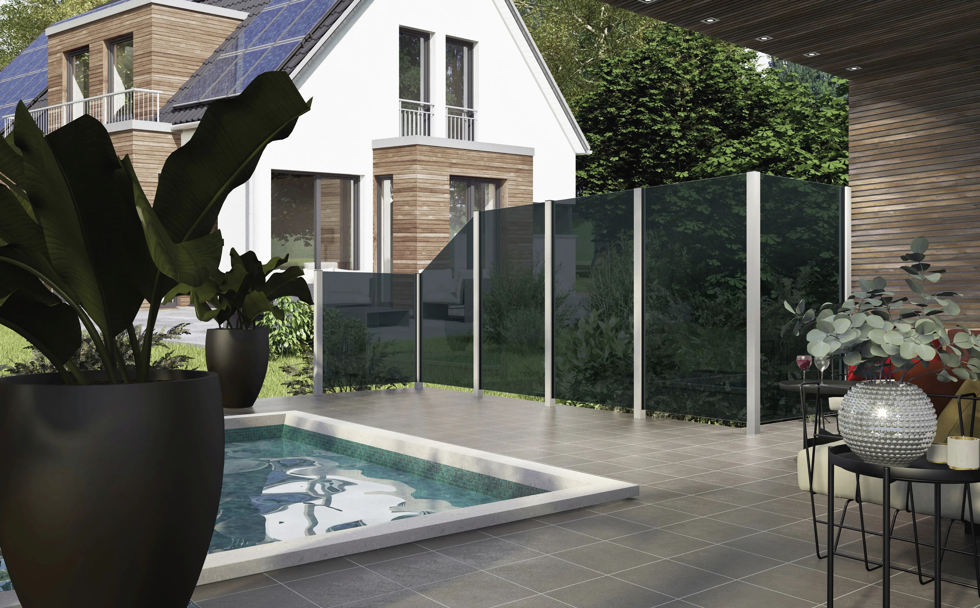 Ambiente Glaszaun Dekor 44/03 103 x 120 cm gehärtetes 8 mm Glas