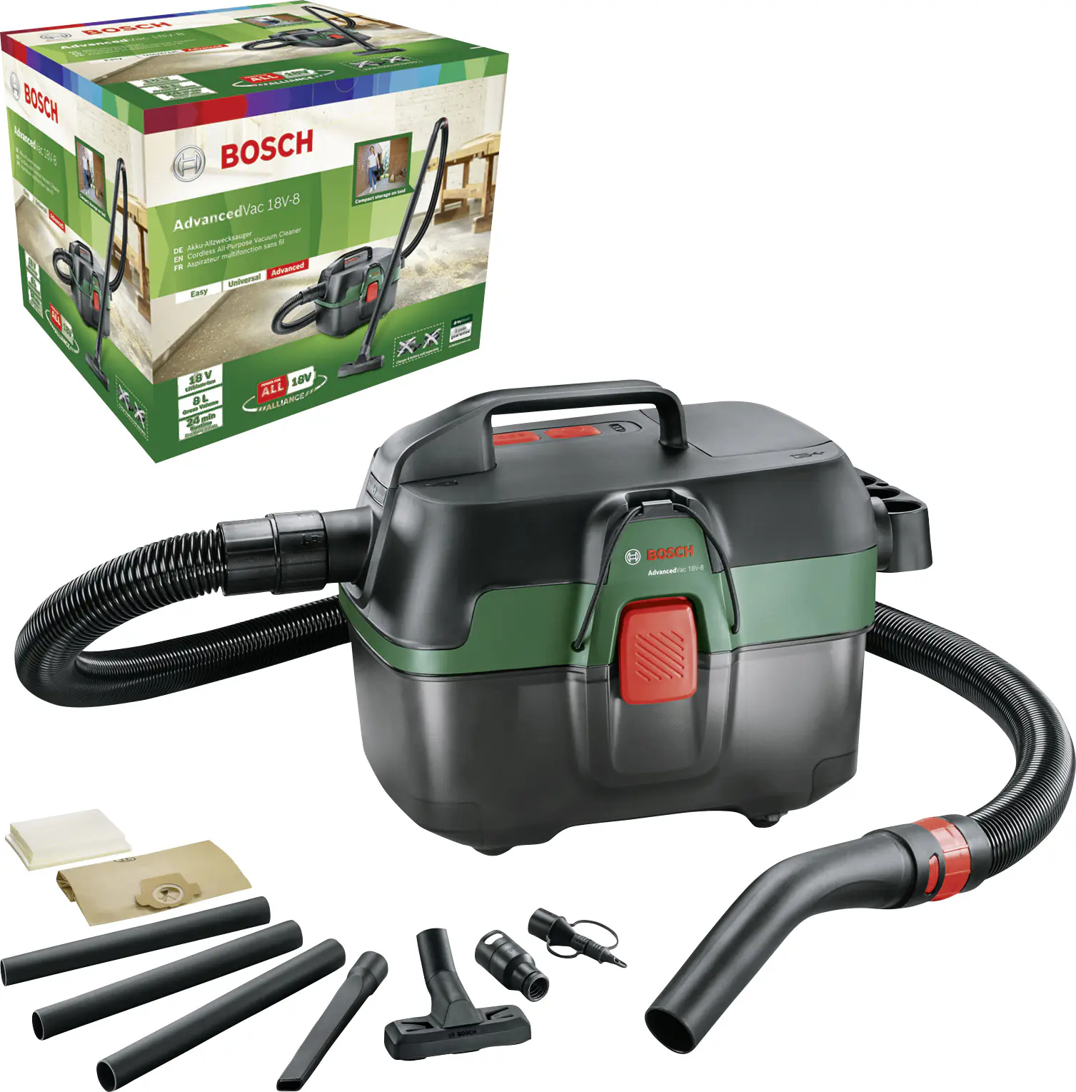 Bosch Nass- & Trockensauger AdvancedVac 18V-8 18V 4,0 Ah Solo