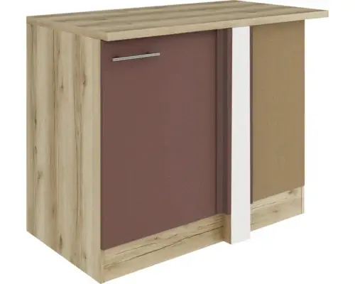 Optifit Eckunterschrank Bari 407 rostrot/eiche 110 cm