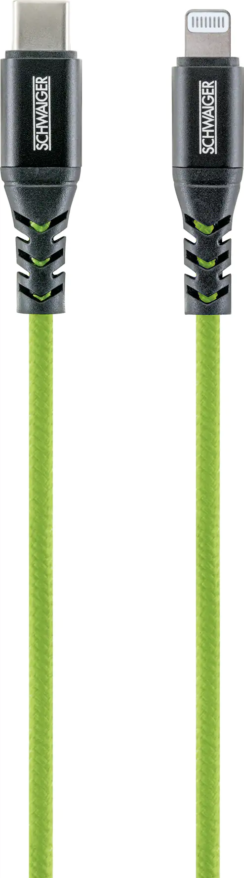 Schwaiger Sync und Ladekabel 1,2 m Apple Lightning giftgrün