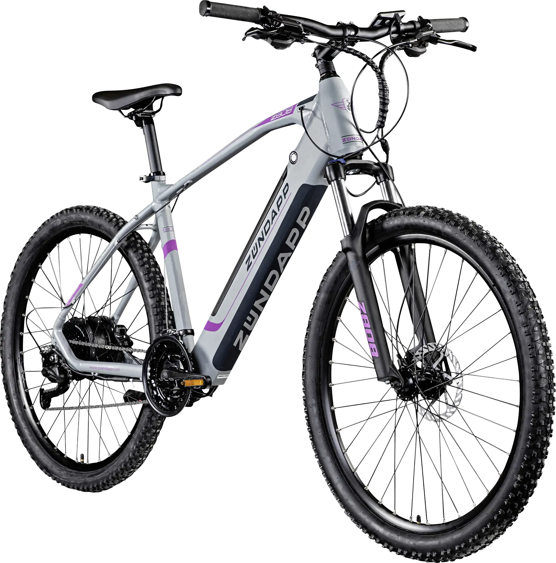 Zündapp E-Bike MTB Z808 27,5 Zoll 24-Gang 504 Wh silber lila