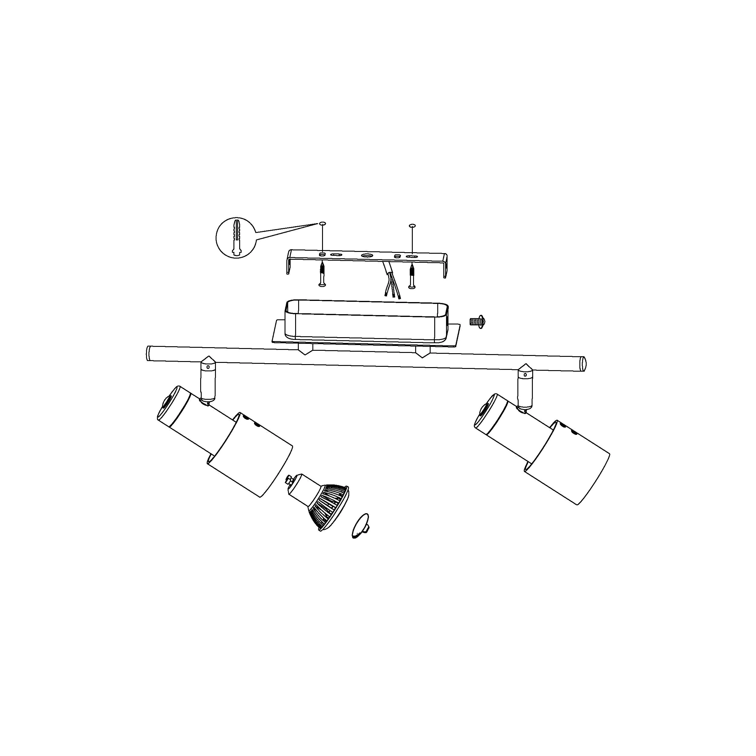 Eglo 2er Spot Davida 1 nickel-nero 39 x 7 cm GU10, warmweiß