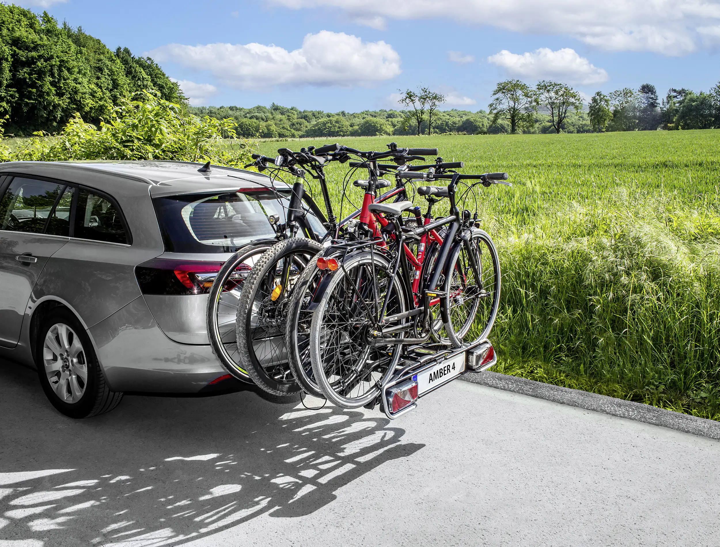 4017681115561_2919979 EUFAB Fahrradheckträger Amber IV für 4 Fahrräder abklappbar