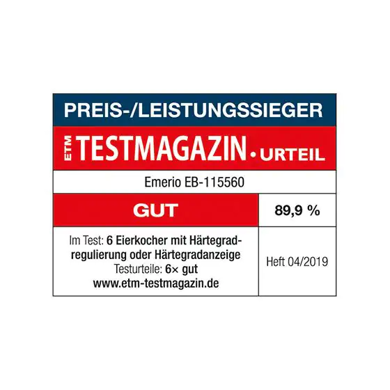 Emerio Eierkocher EB-115560, weiß, für 6 Eier, spricht Emerio Eierkocher EB-115560, weiß, für 6 Eier, spricht