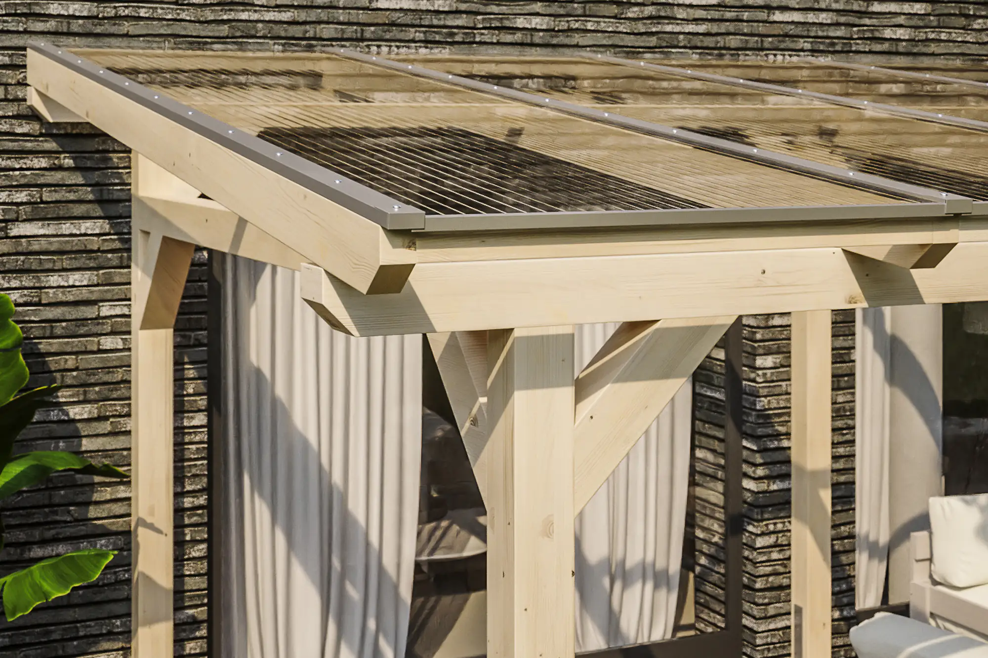 SKAN HOLZ Terrassenüberdachung Siena 541 x 250 cm, Leimholz, natur