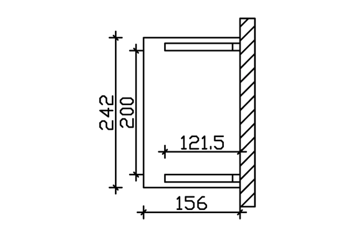 SKAN HOLZ Vordach Paderborn Typ 1 242 x 156 cm, lasiert in Schiefergrau