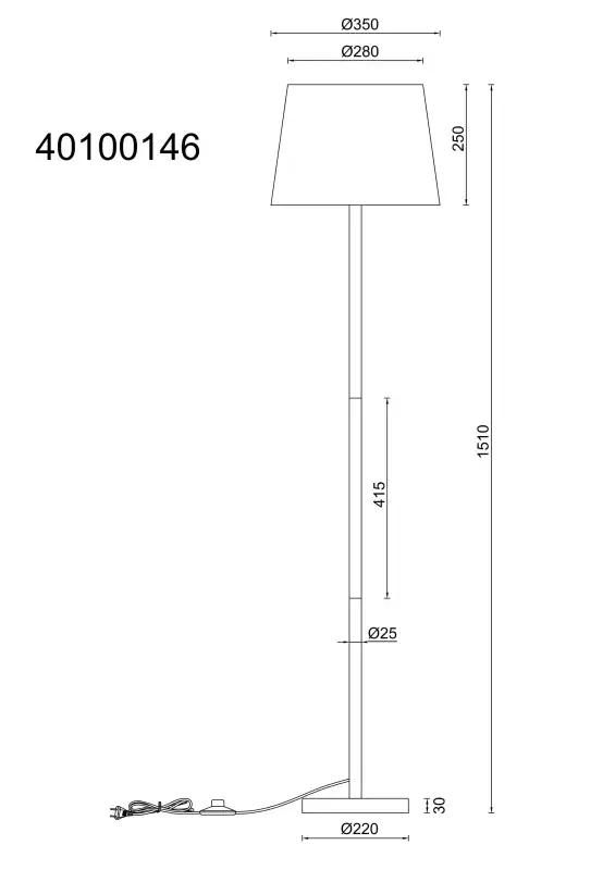 Globo Stehleuchte Joris 35 x 151 cm (Ø x H) holzoptik