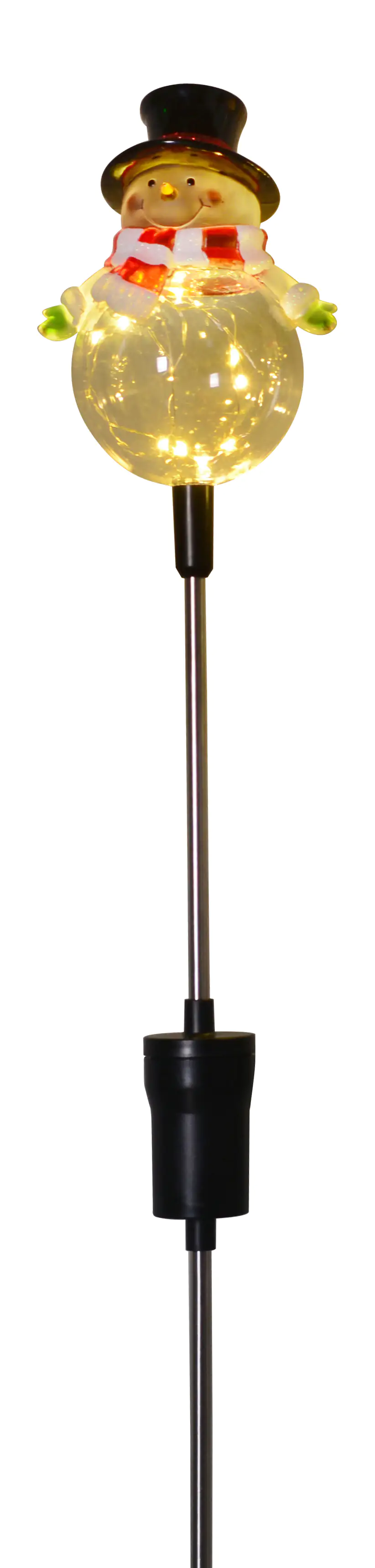 4333692379878 TrendLine LED Gartenstecker Schneemann H: 84 cm warmweiß Außen mit Timer