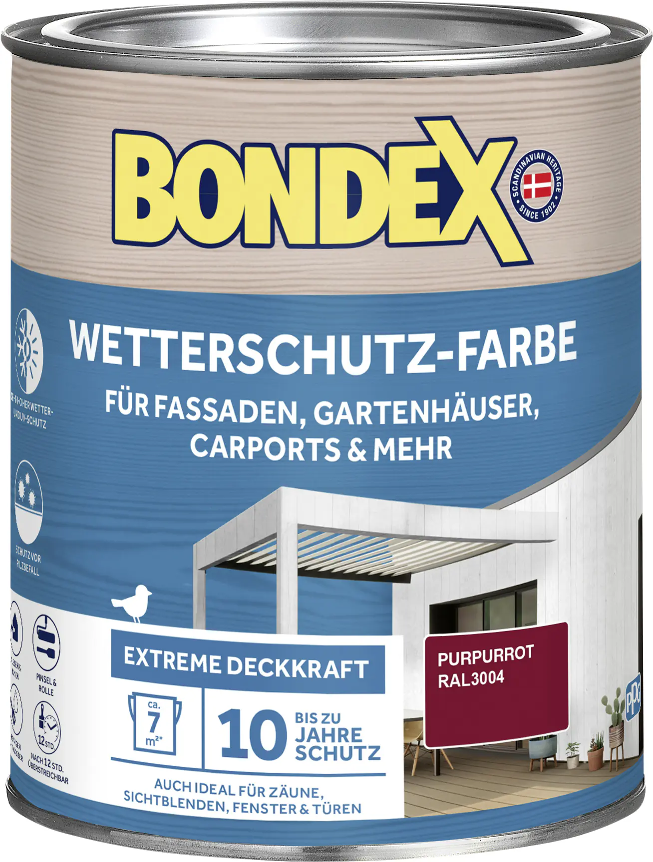 Bondex Wetterschutzfarbe 0,75 L purpurrot