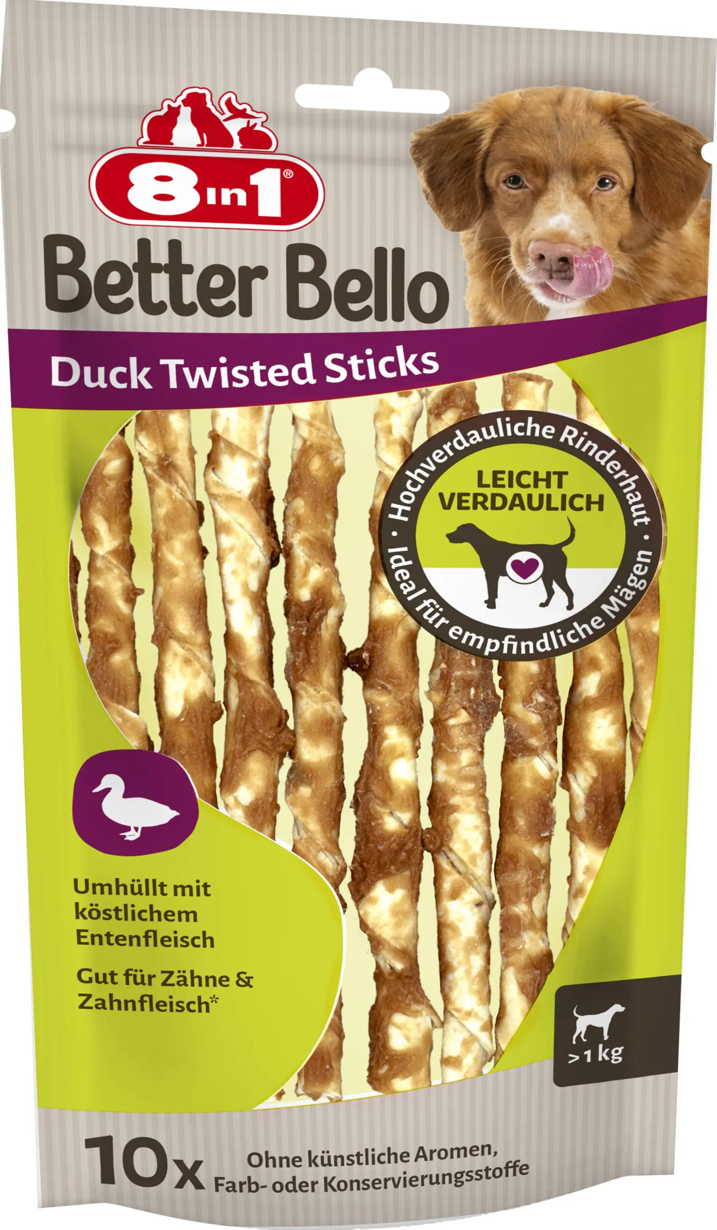 8in1 Hundeleckerli BetterBello 60 g Entensticks
