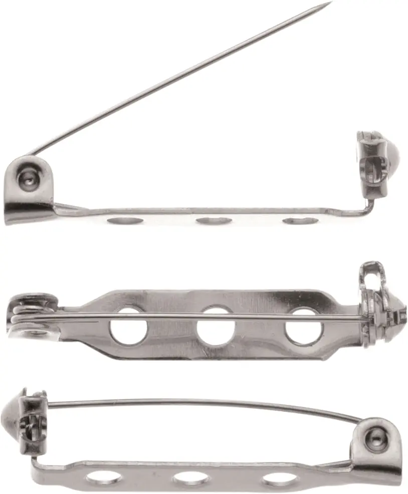 Glorex Broschennadeln 27 mm 5 Stück, silberfarben