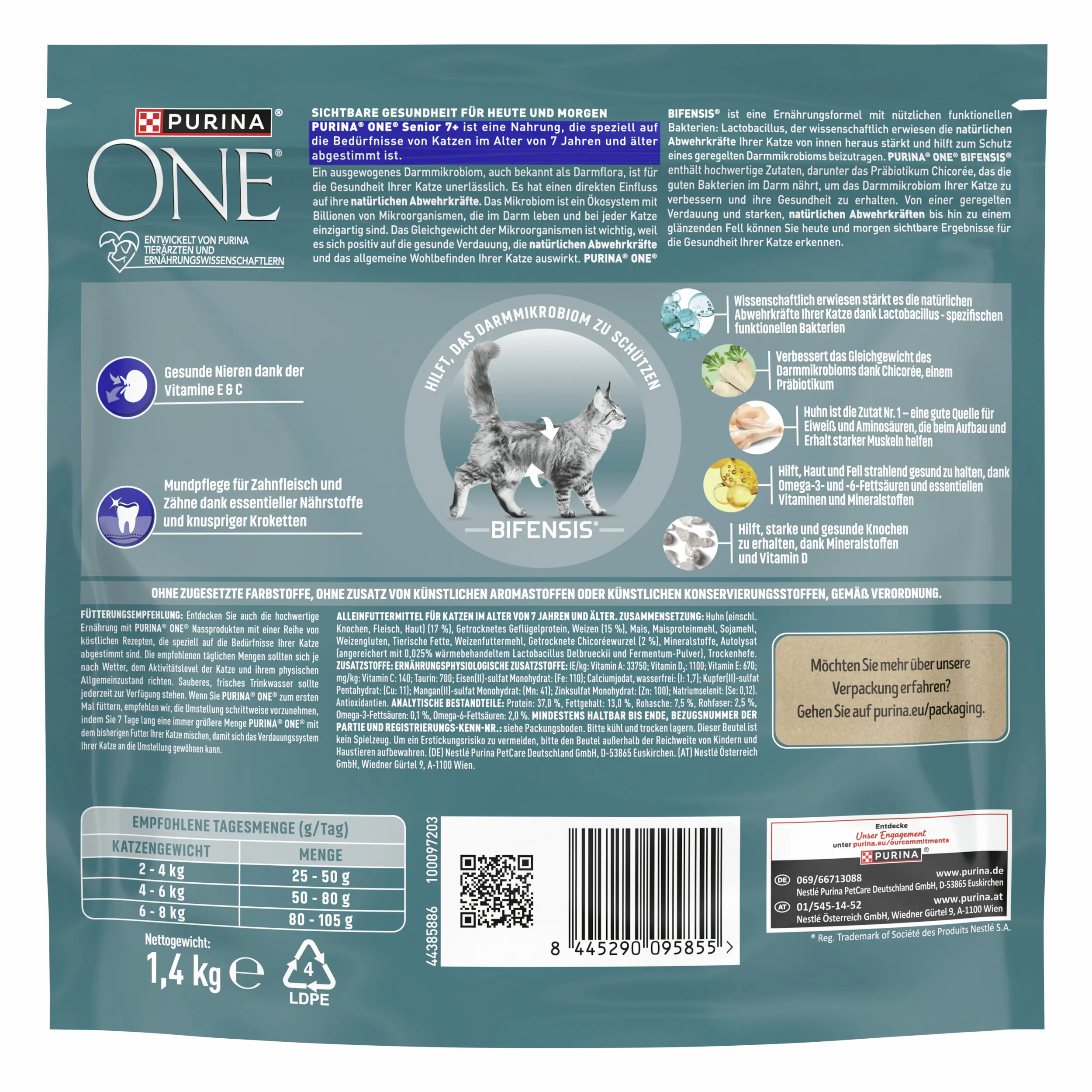 Purina One Katzenfutter Senior 7+ reich an Huhn 1,4 kg