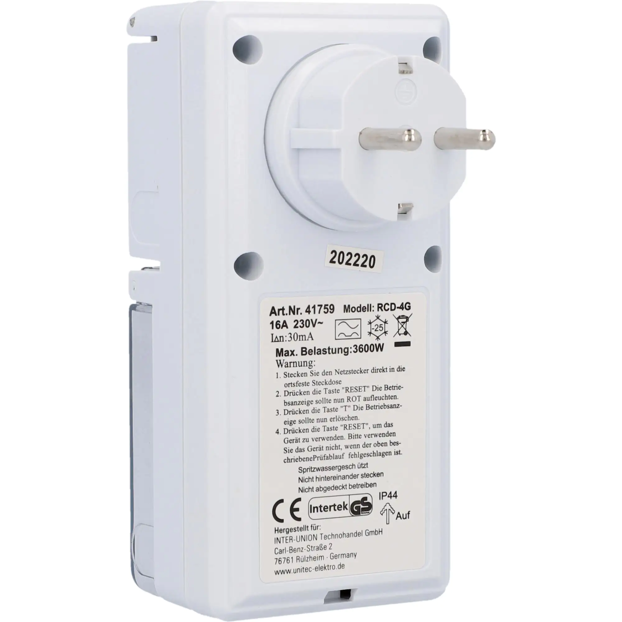 Personenschutz Adapter IP44 weiß Personenschutz Adapter IP44 weiß