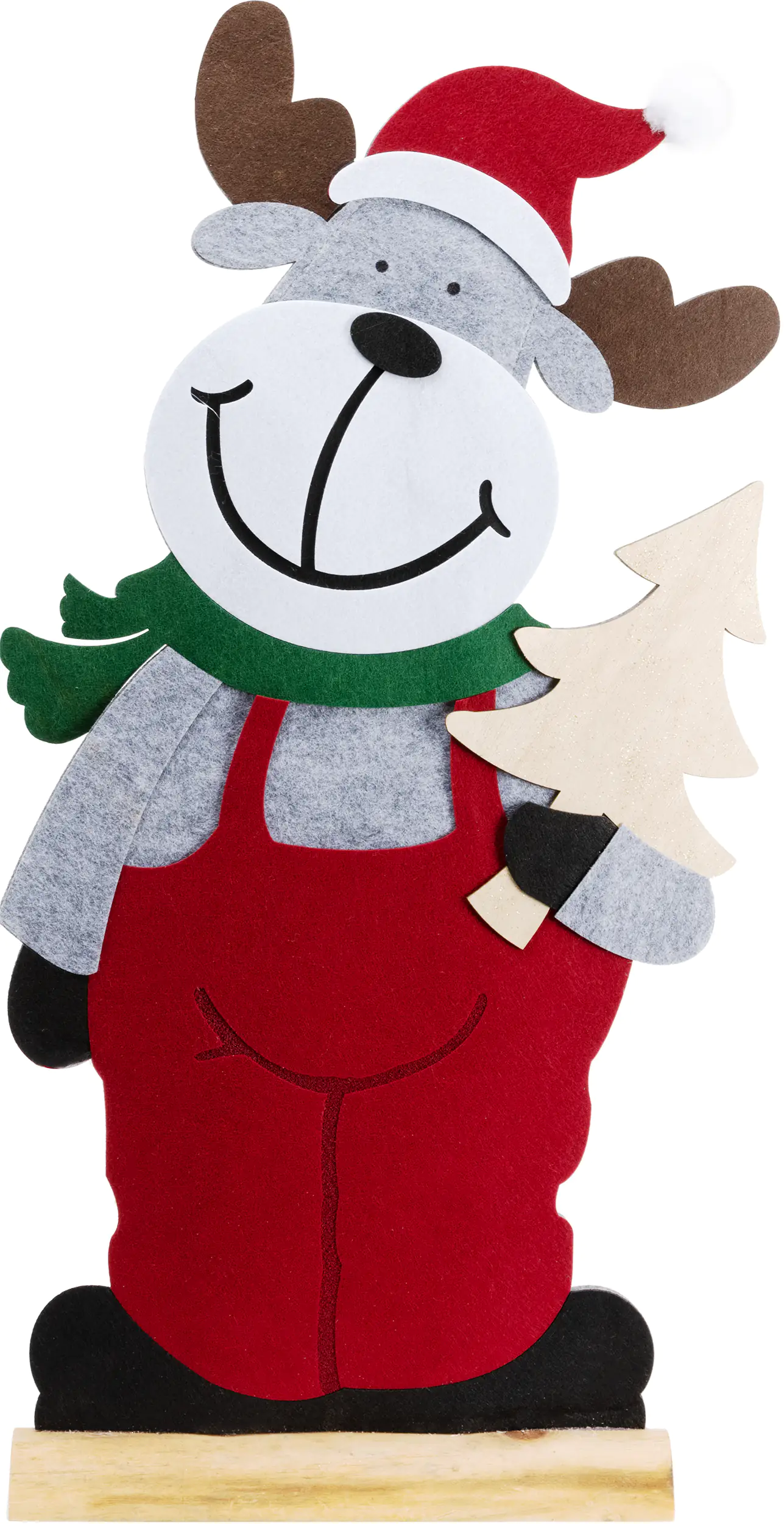 4333692198929_04 TrendLine Weihnachtsaufsteller Rentier 83 x 43 cm grau-rot