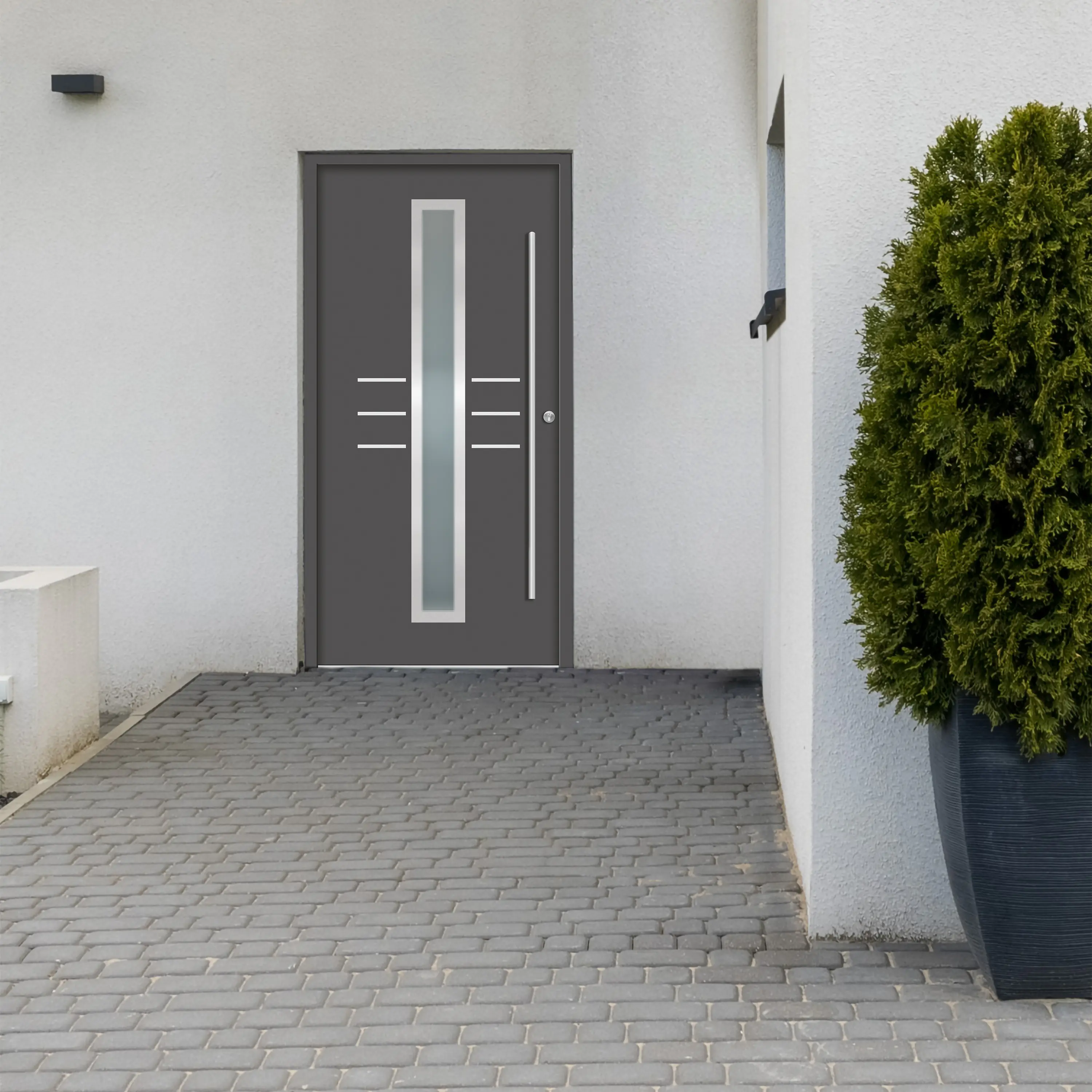 Splendoor Haustür Passivedoor Premium B07 Anthrazit DIN Rechts 100 x 210 cm