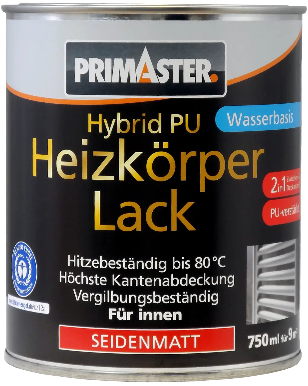 Primaster Hybrid-PU Heizkörperlack 750 ml weiß seidenmatt