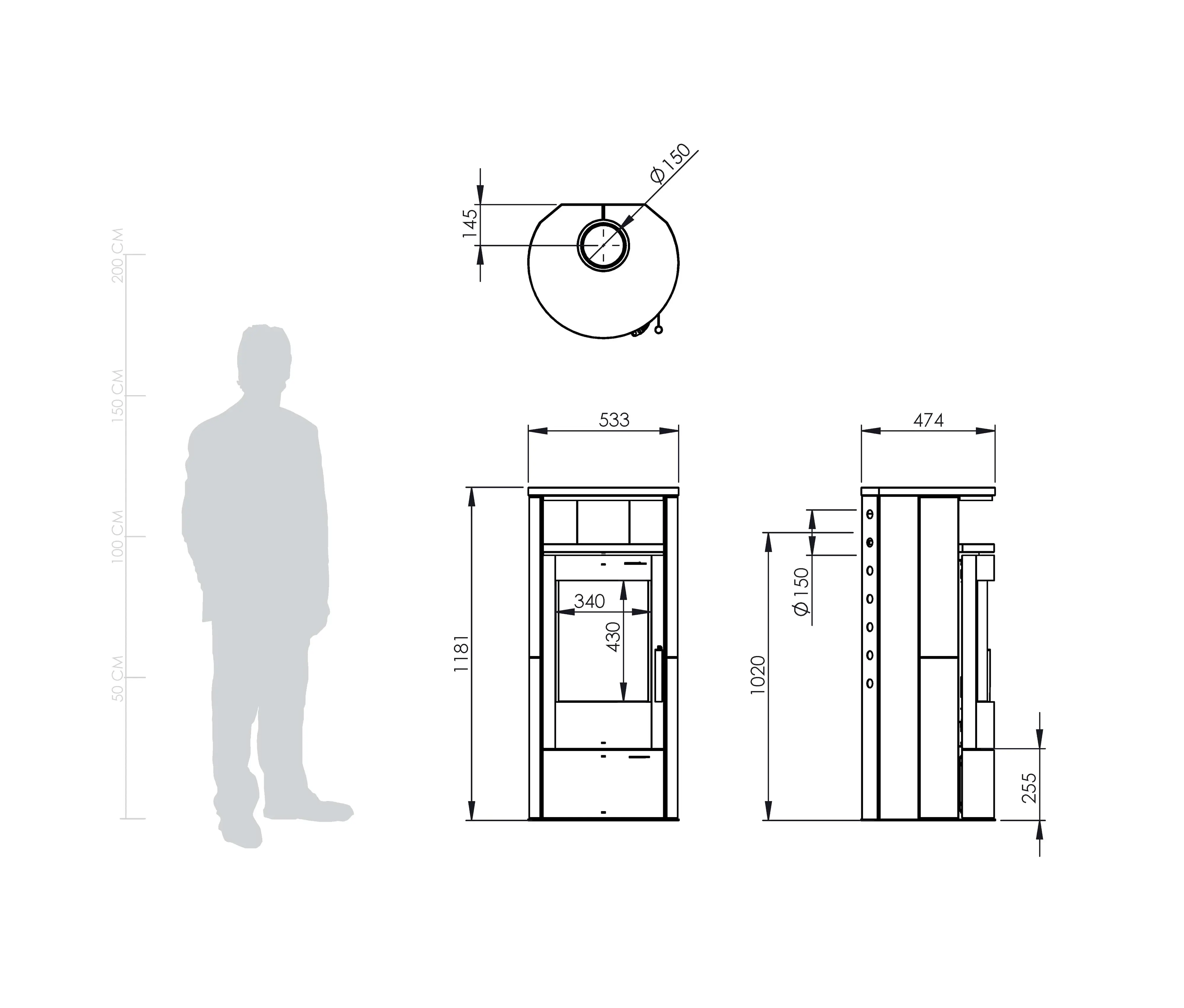 Thermia Kaminofen Cumulus Omega Kalkstein 7 kW