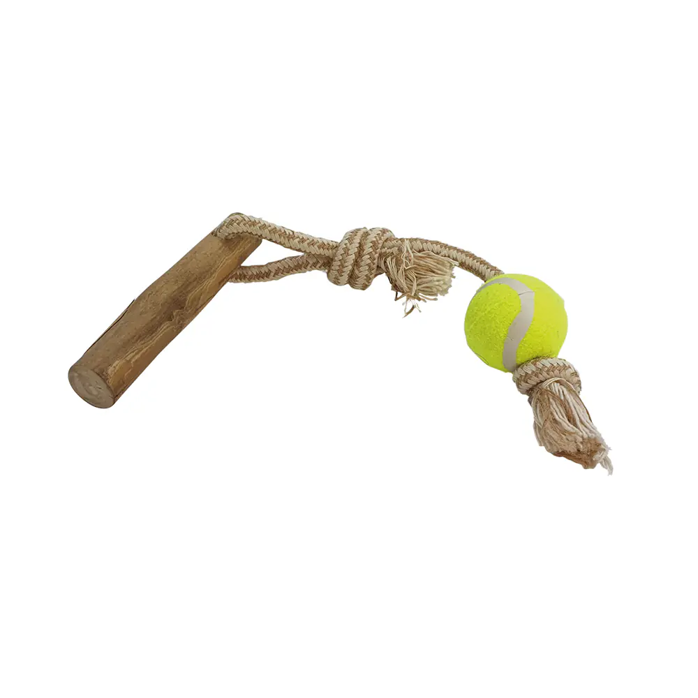 Nobby Hundespielzeug Kaffeeholz mit Seil und Ball ca. 40 cm