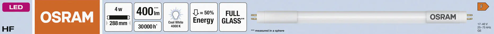 Osram LED Röhre T5 28,8 cm G5 4 W neutralweiß