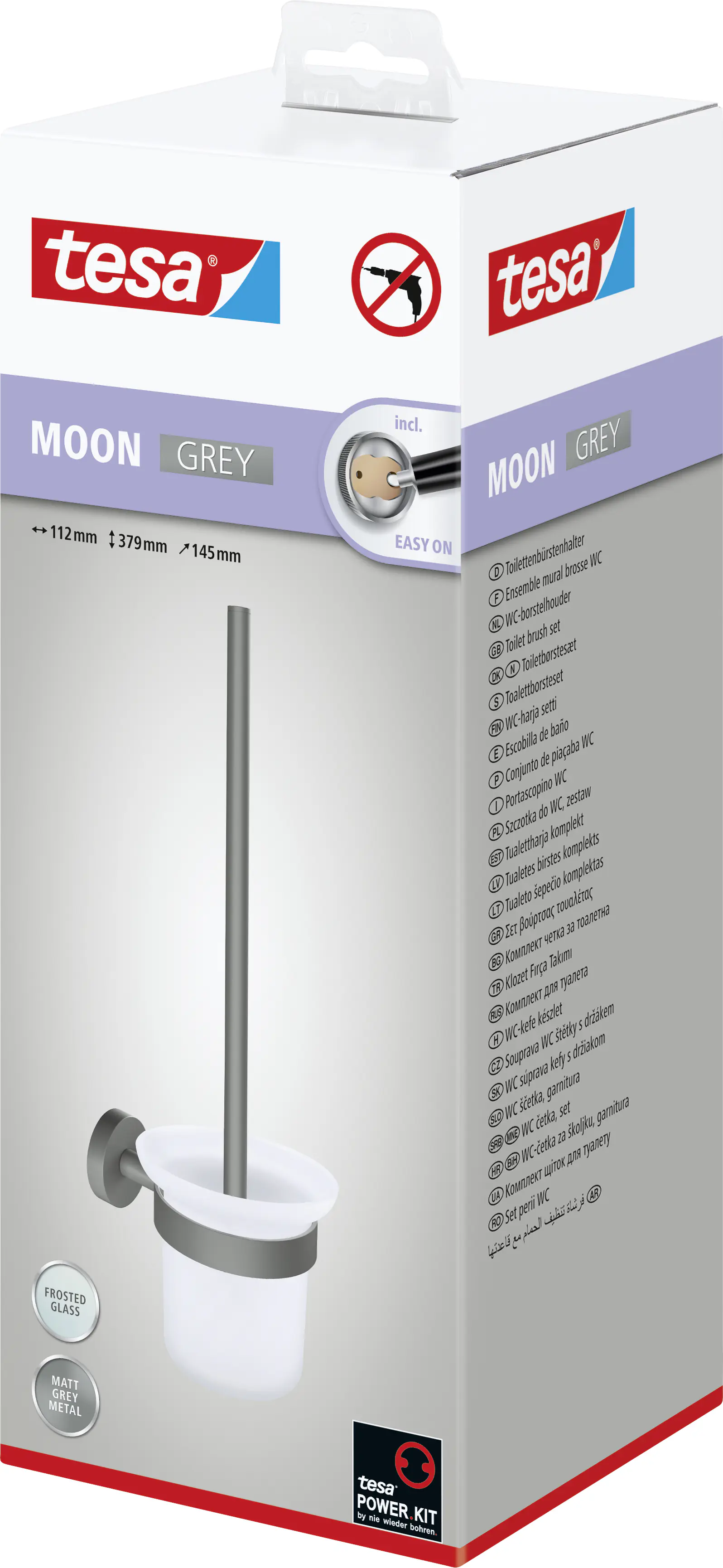 tesa WC-Bürstenhalter Moon grau