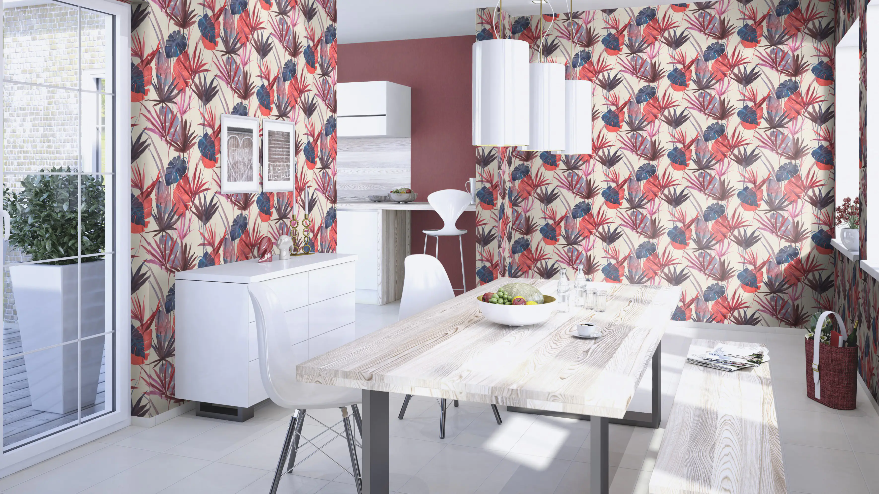 Rasch Vliestapete 537185 BARBARA Home Collection II Rasch Vliestapete 537185 BARBARA home Collection II uni rot 10,05 x 0,53 m