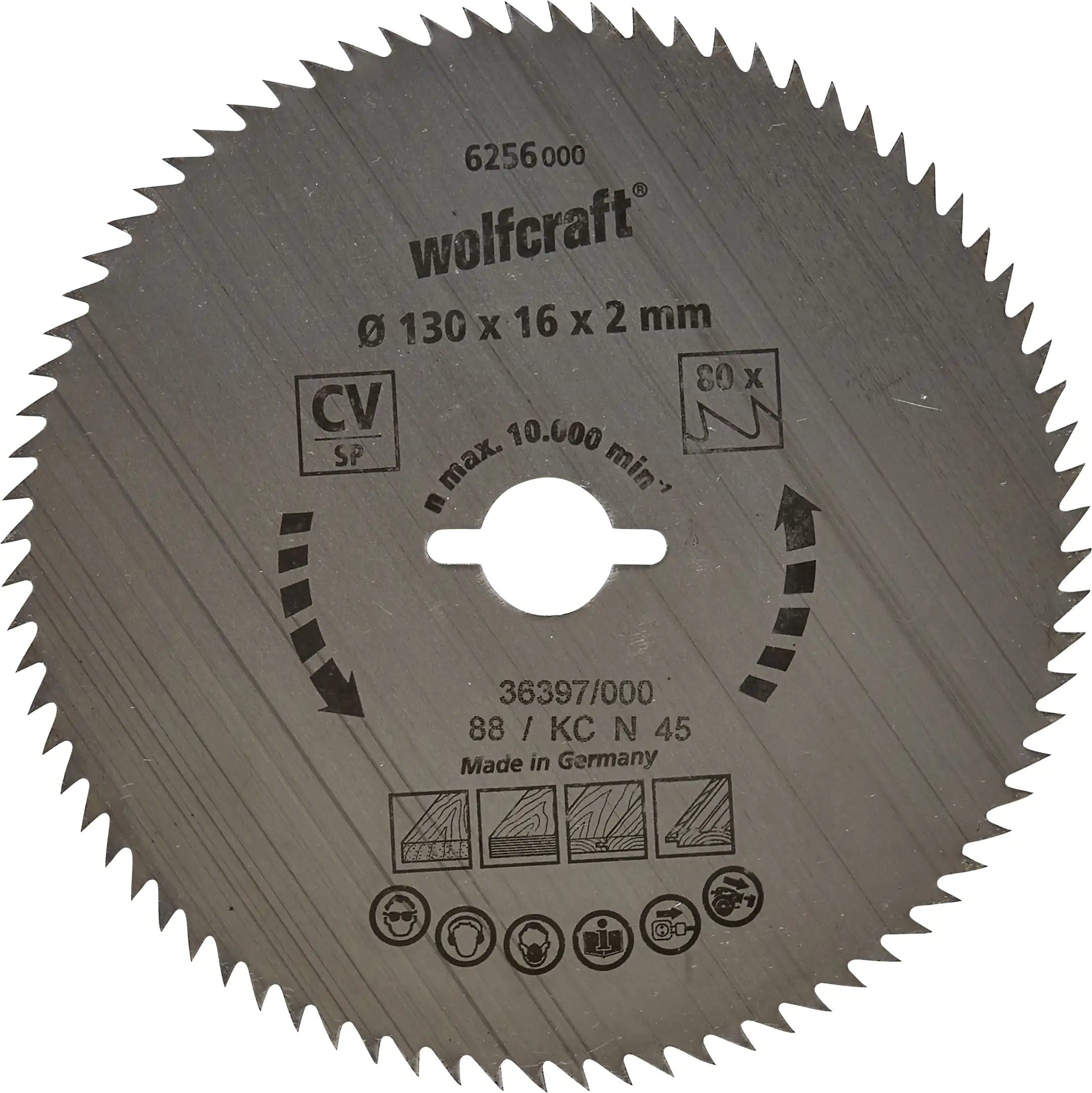 Wolfcraft Kreissägeblatt Ø 130 mm Bohrung Ø 16 mm 64 Zähne