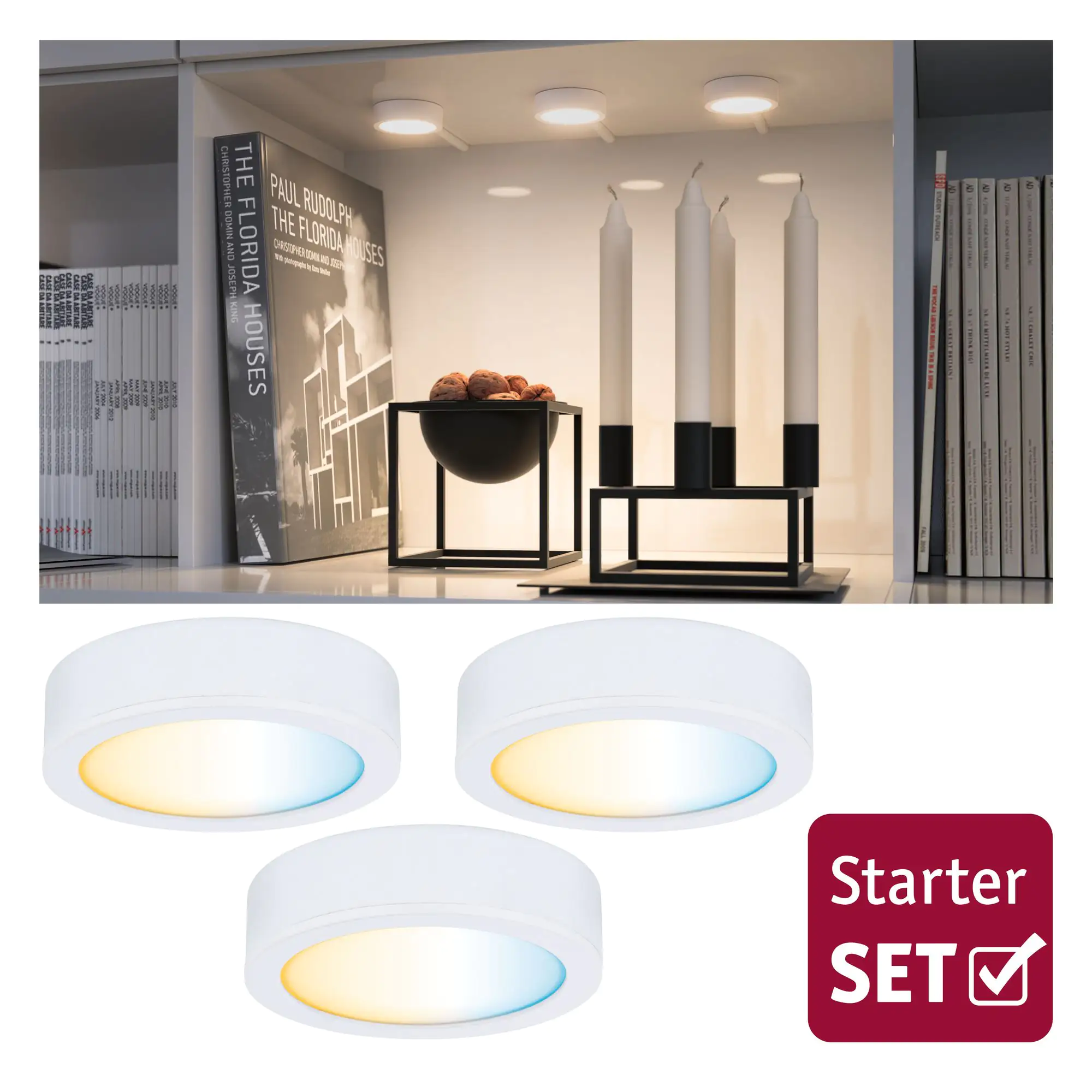 4000870999752 Paulmann Clever Connect Starter Set Disc weiß matt tunable White 3er Set