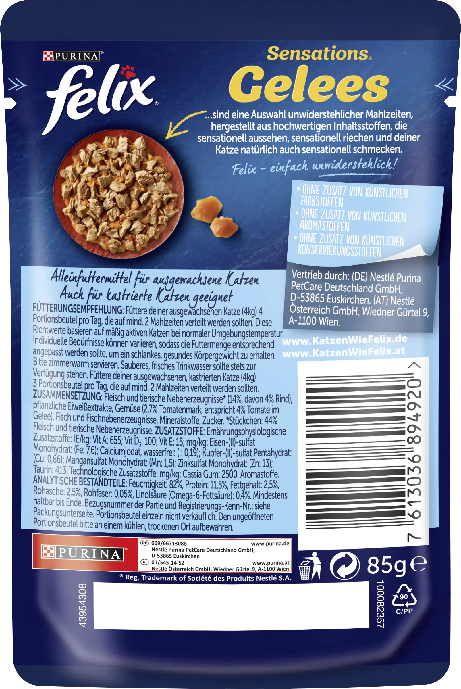 Felix Sensations Gelees Rind & Tomate 85 g