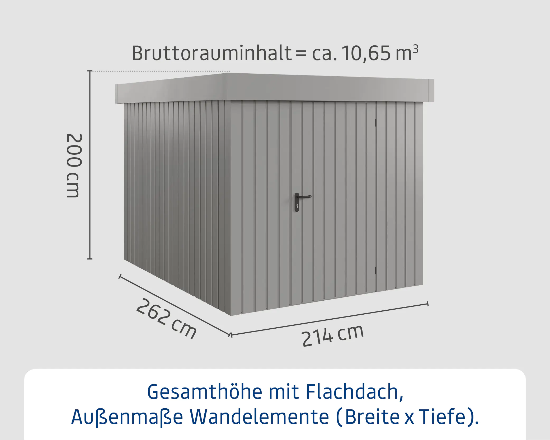 EcoStar Metallgerätehaus Euroline EFD6 graualuminium 214 x 262 cm 1-flg. EcoStar Metallgerätehaus Euroline EFD6 graualuminium 214 x 262 cm 1-flg.