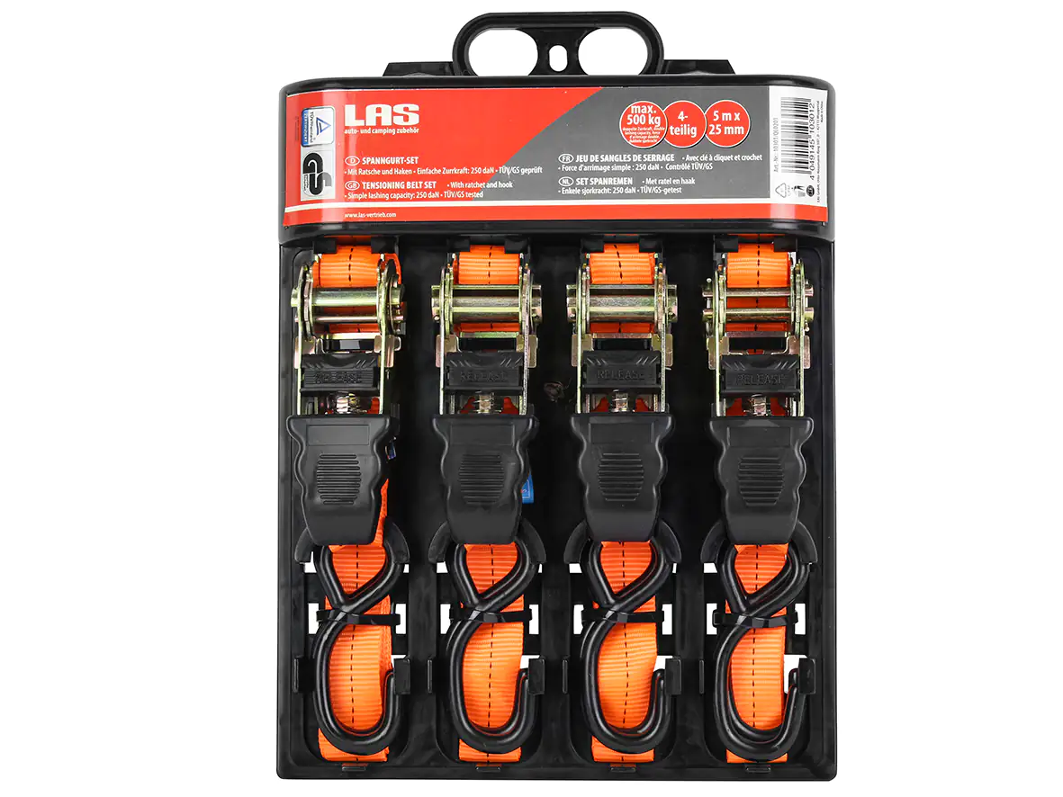 4049145103012_2 LAS Zurrgurt- Spanngurt-Set 25mmx5m 4 Stück