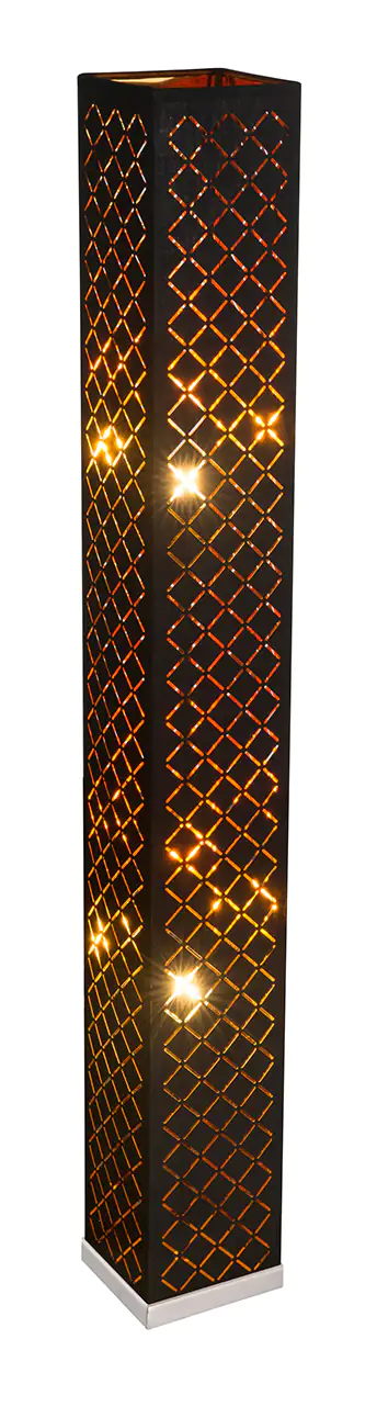 9007371369478_4 Globo Stehleuchte Clarke schwarz-gold 118 x 15 cm E27, max. 40 W