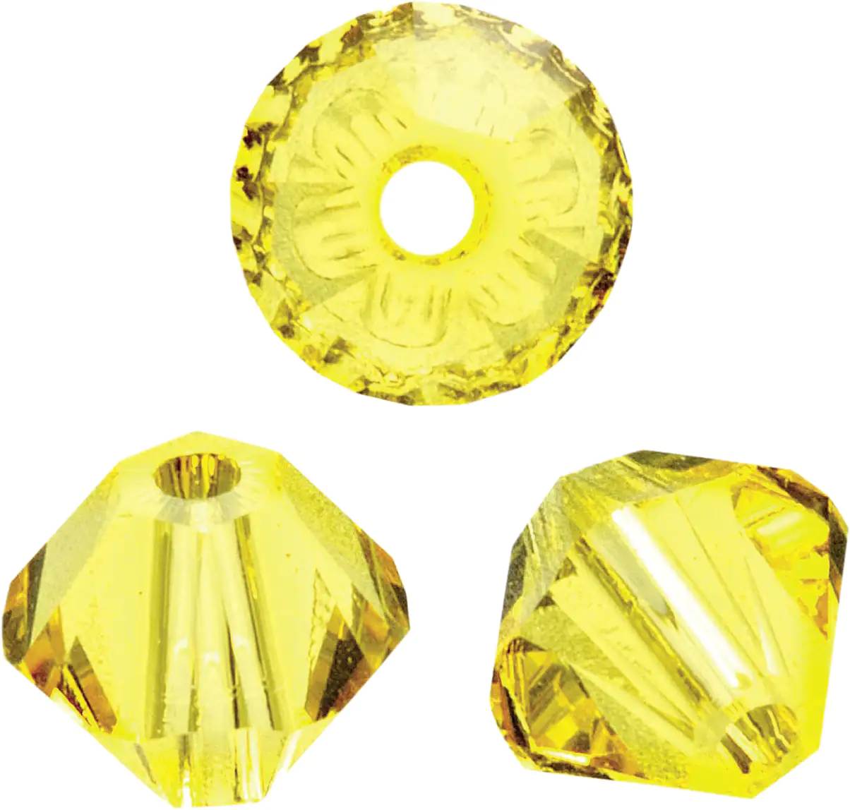 Glorex Schliffspitz Perlen 6 mm 12 Stück citrine