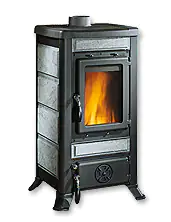 La Nordica Kaminofen FULVIA schwarz-grau Stahl/Kachel, 6 kW