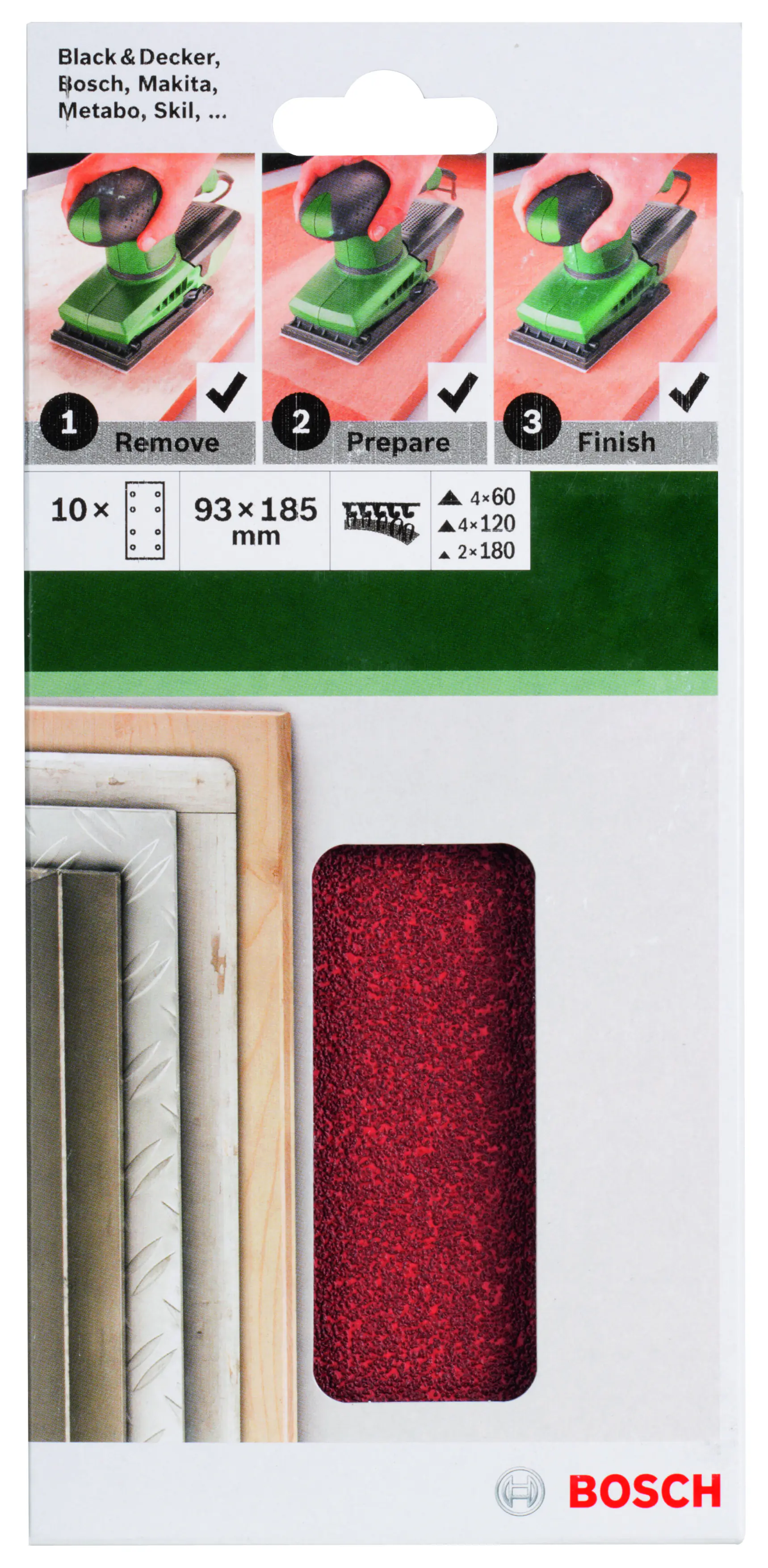 Bosch Schleifblatt-Set für Schwingschleifer 10-teilig