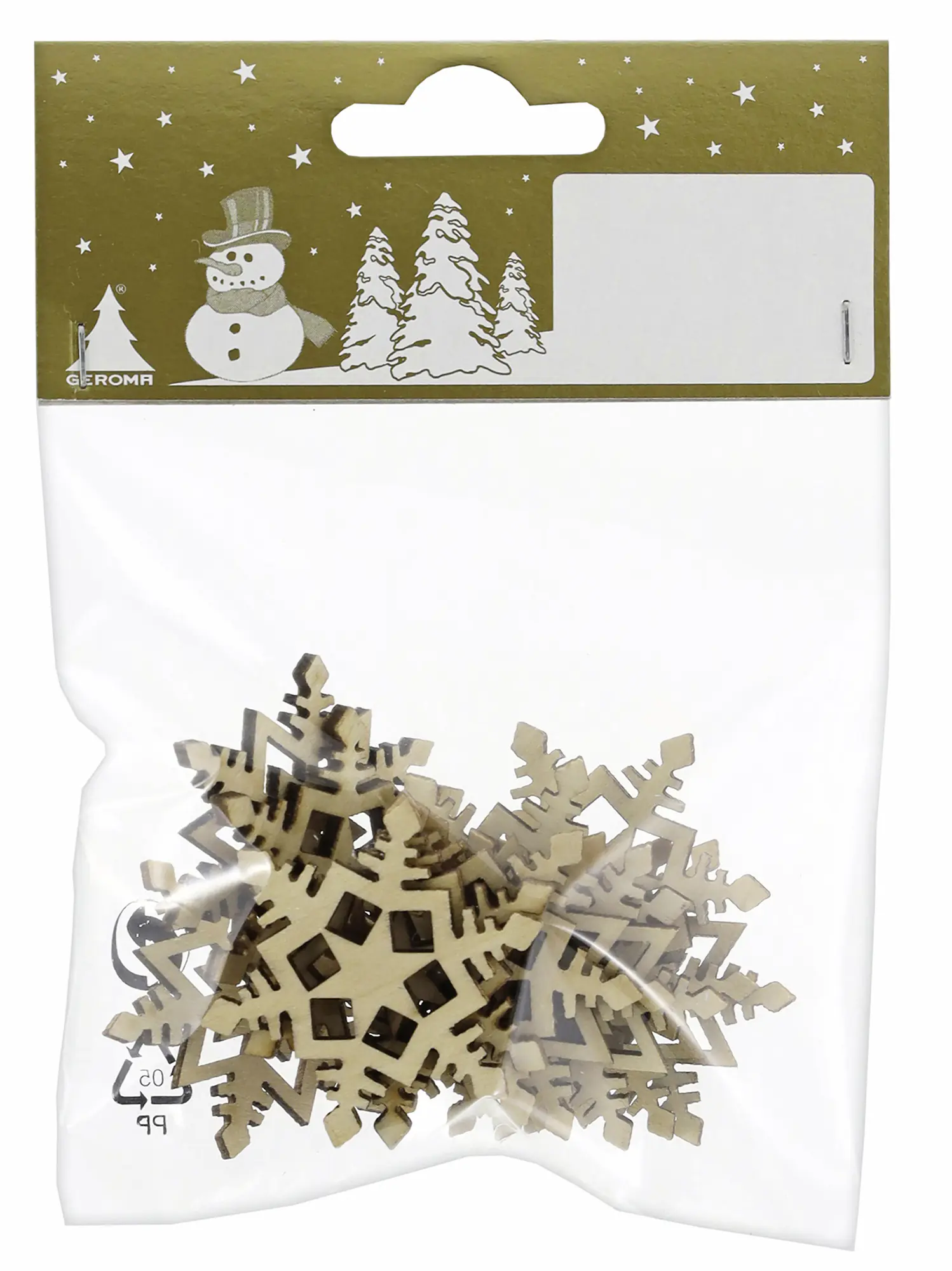 Baumschmuck Holz-Streudeko Schneeflocke Ø 4 cm natur 12 Stück