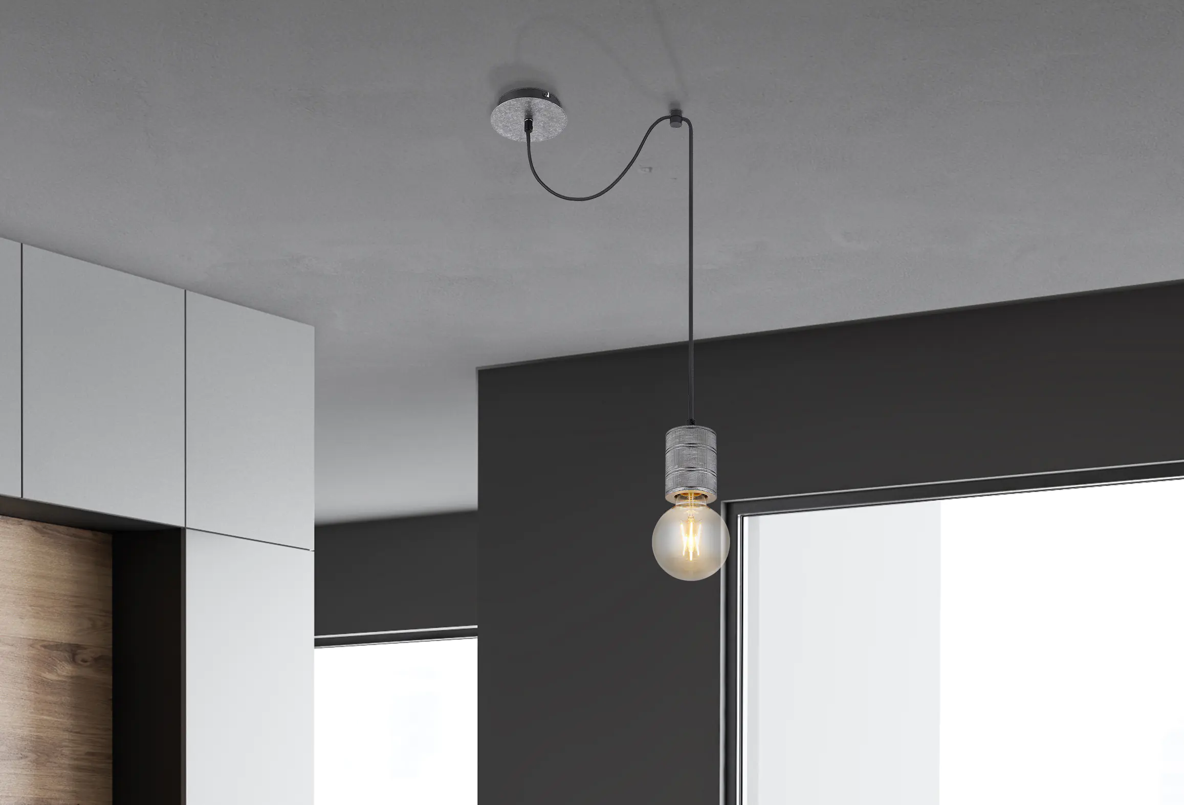 Globo Hängeleuchte Freedy, 1-flg.  E27, Metall silberfarben