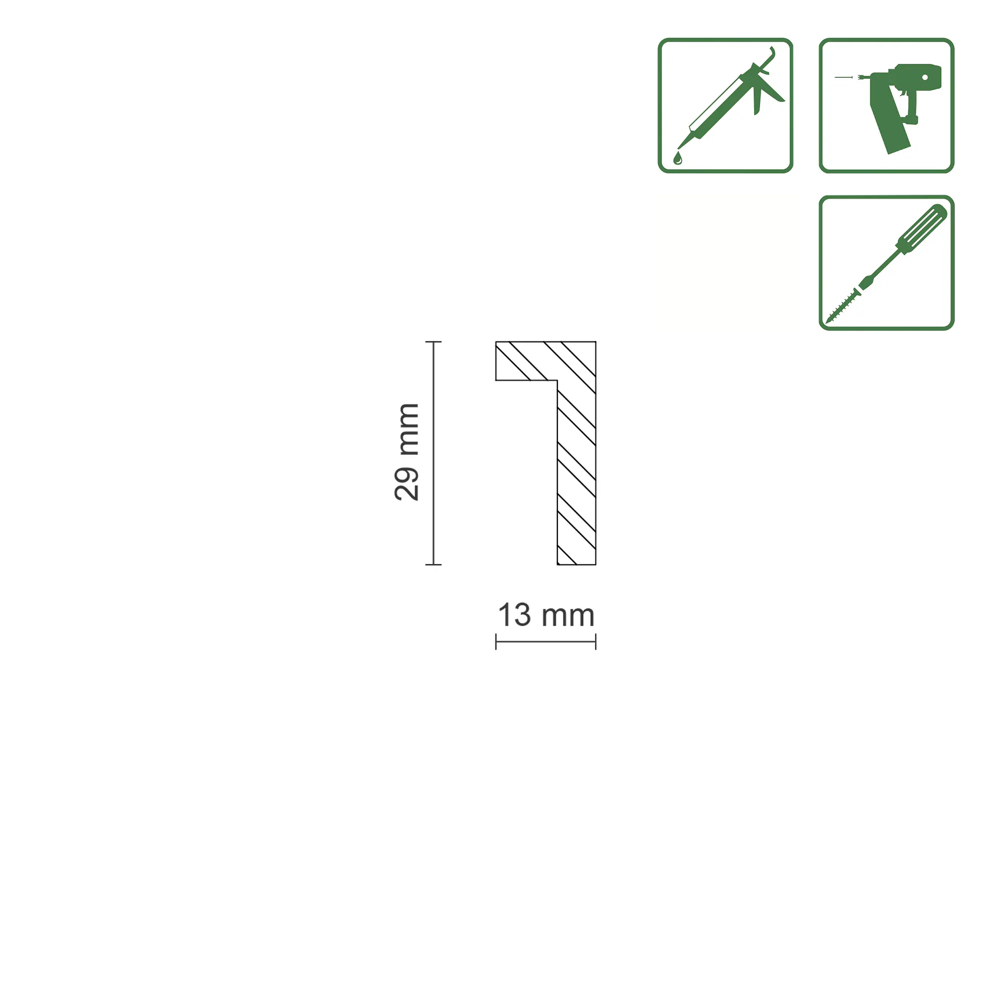 FN Neuhofer Falzleiste 95 cm 29 x 13 mm Buche